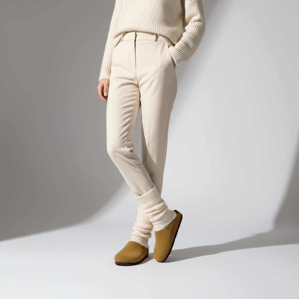 Lute Suede Clogs Chestnut