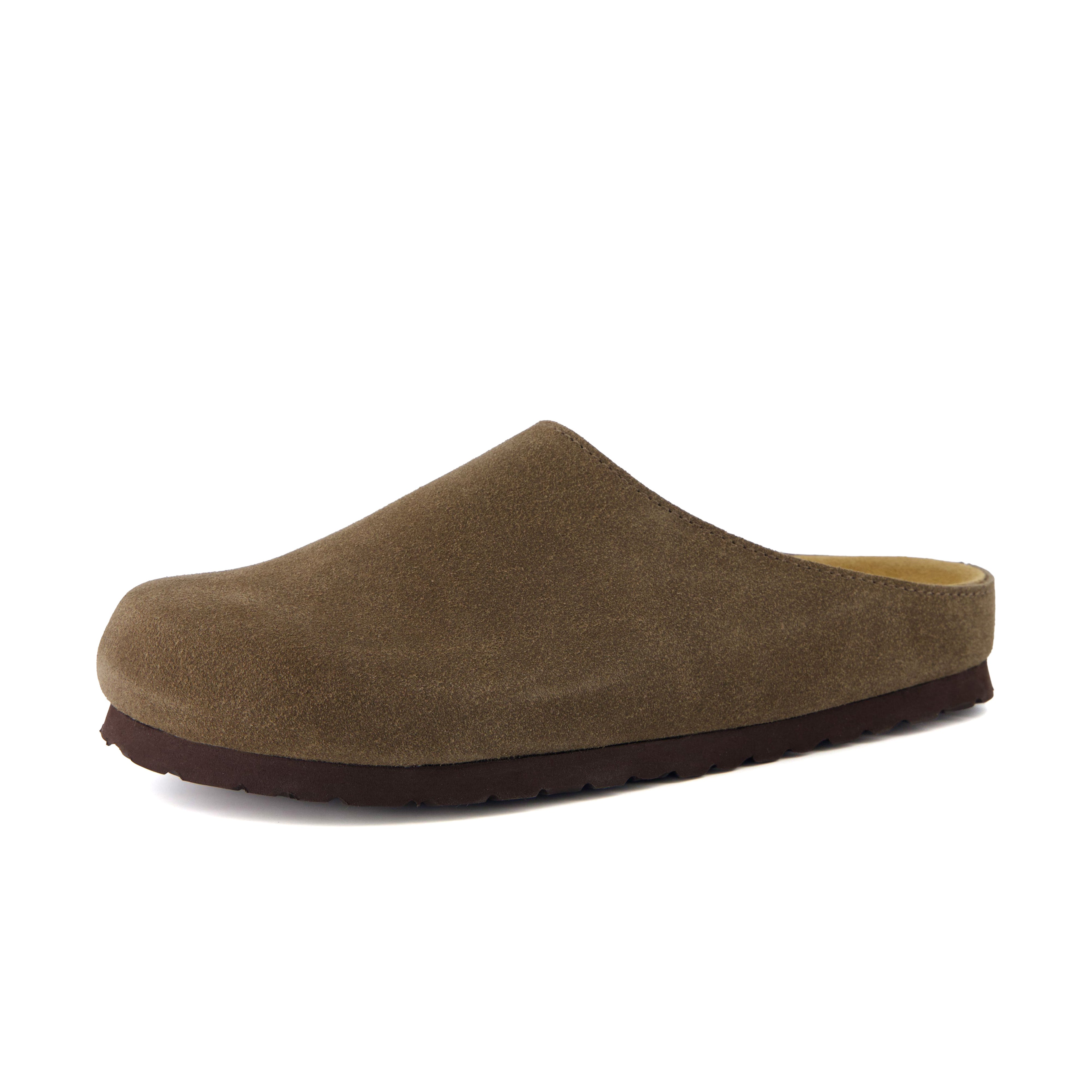 Lute Suede Clogs Taupe