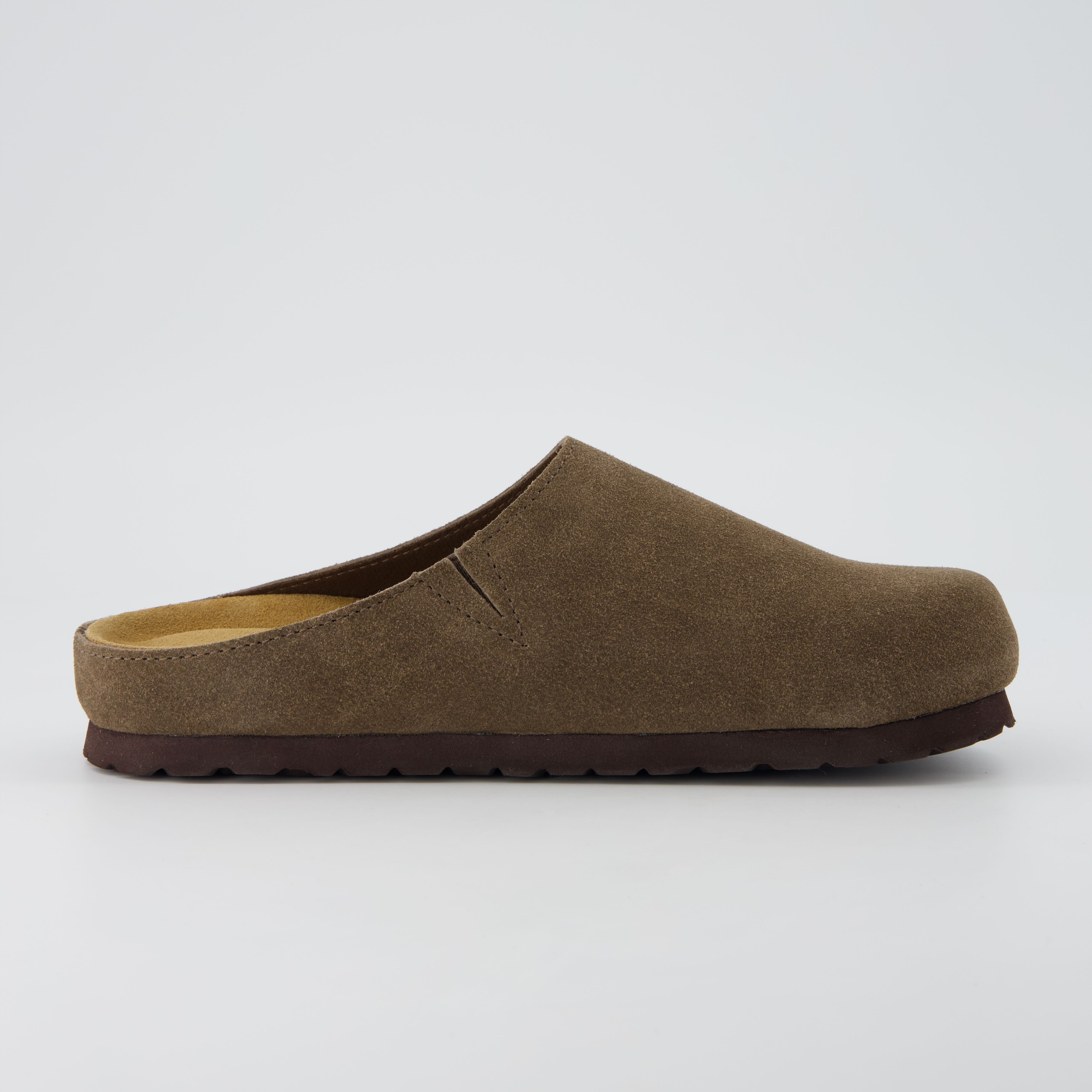 Lute Suede Clogs Taupe