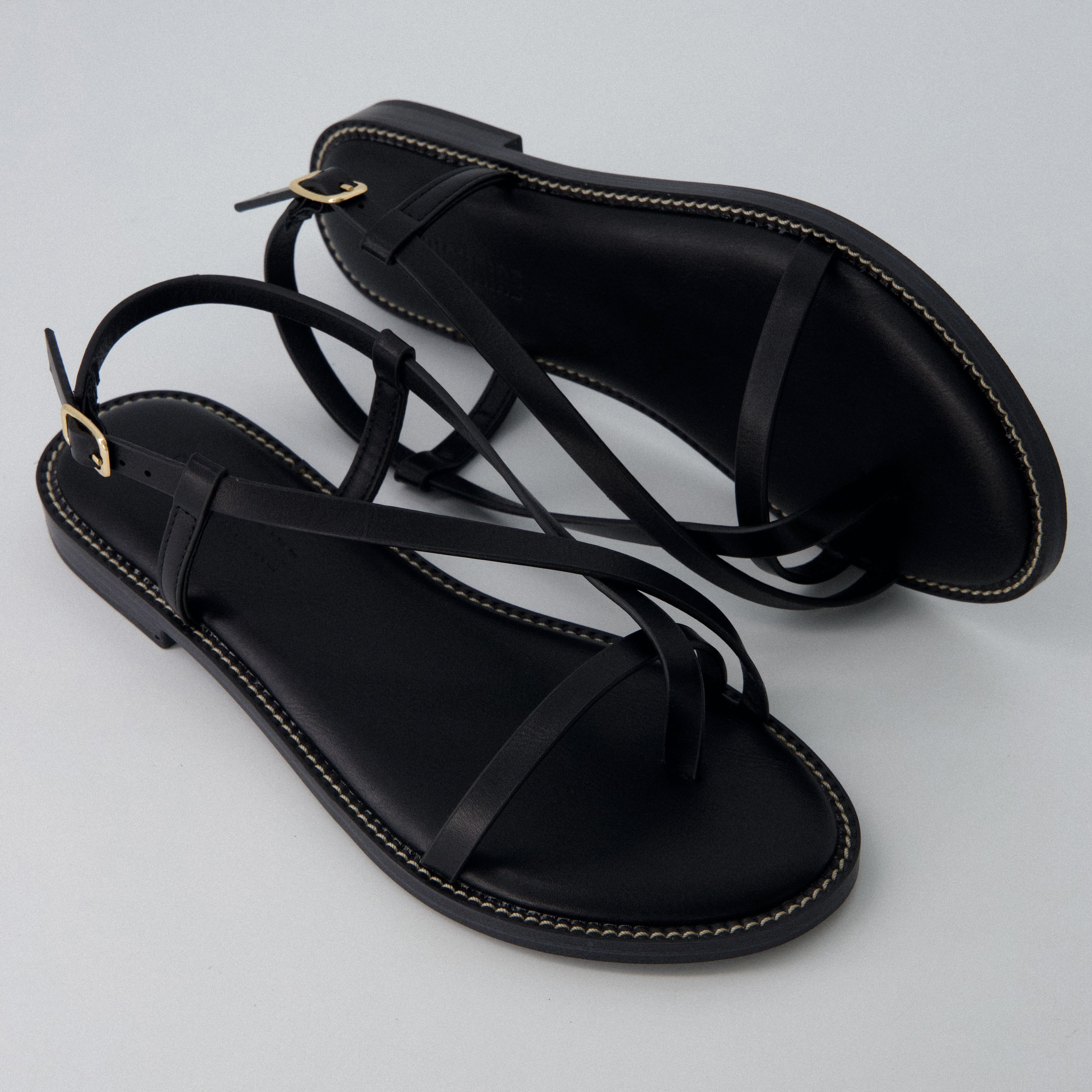 Luxor Flat Sandals Black