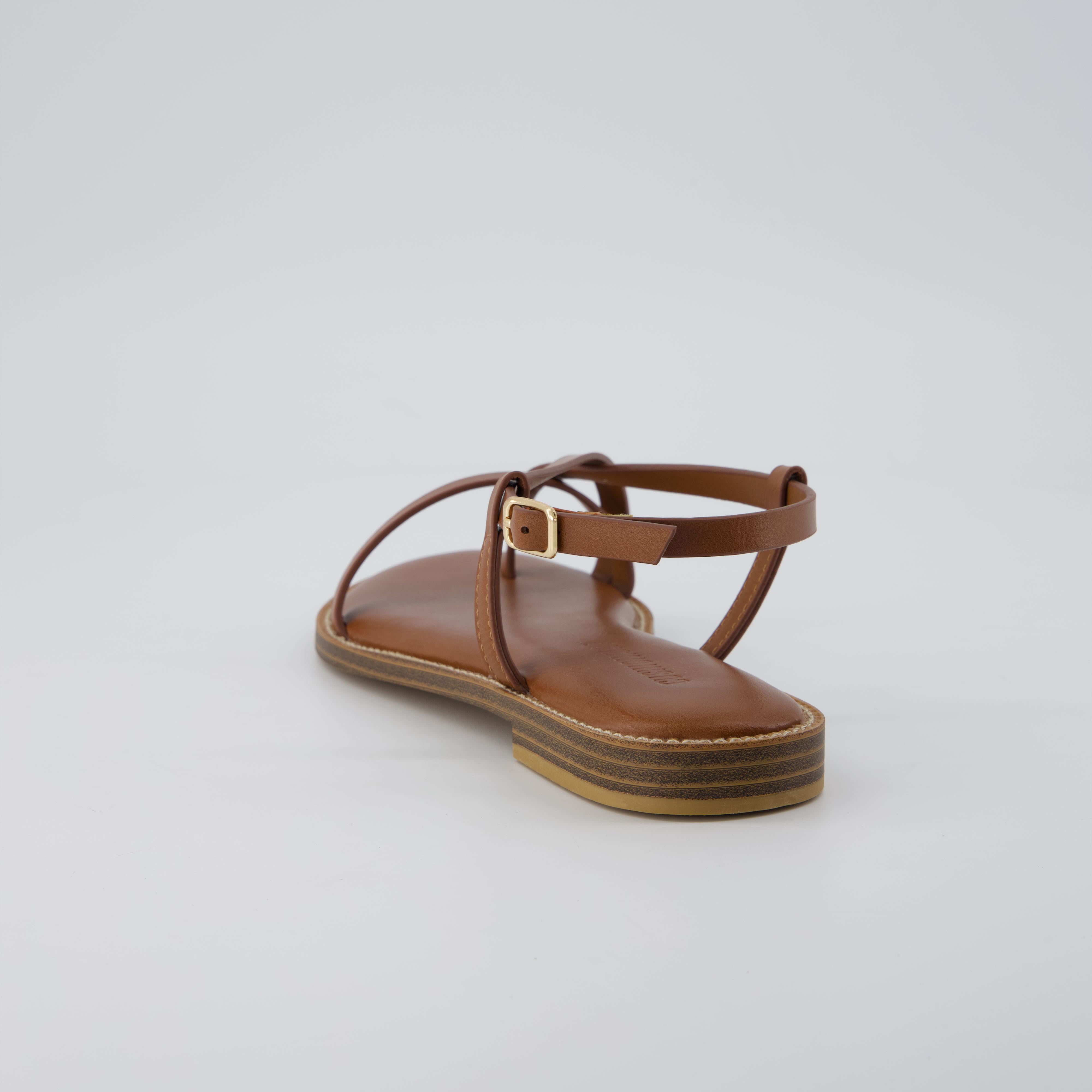 Luxor Flat Sandals Cognac