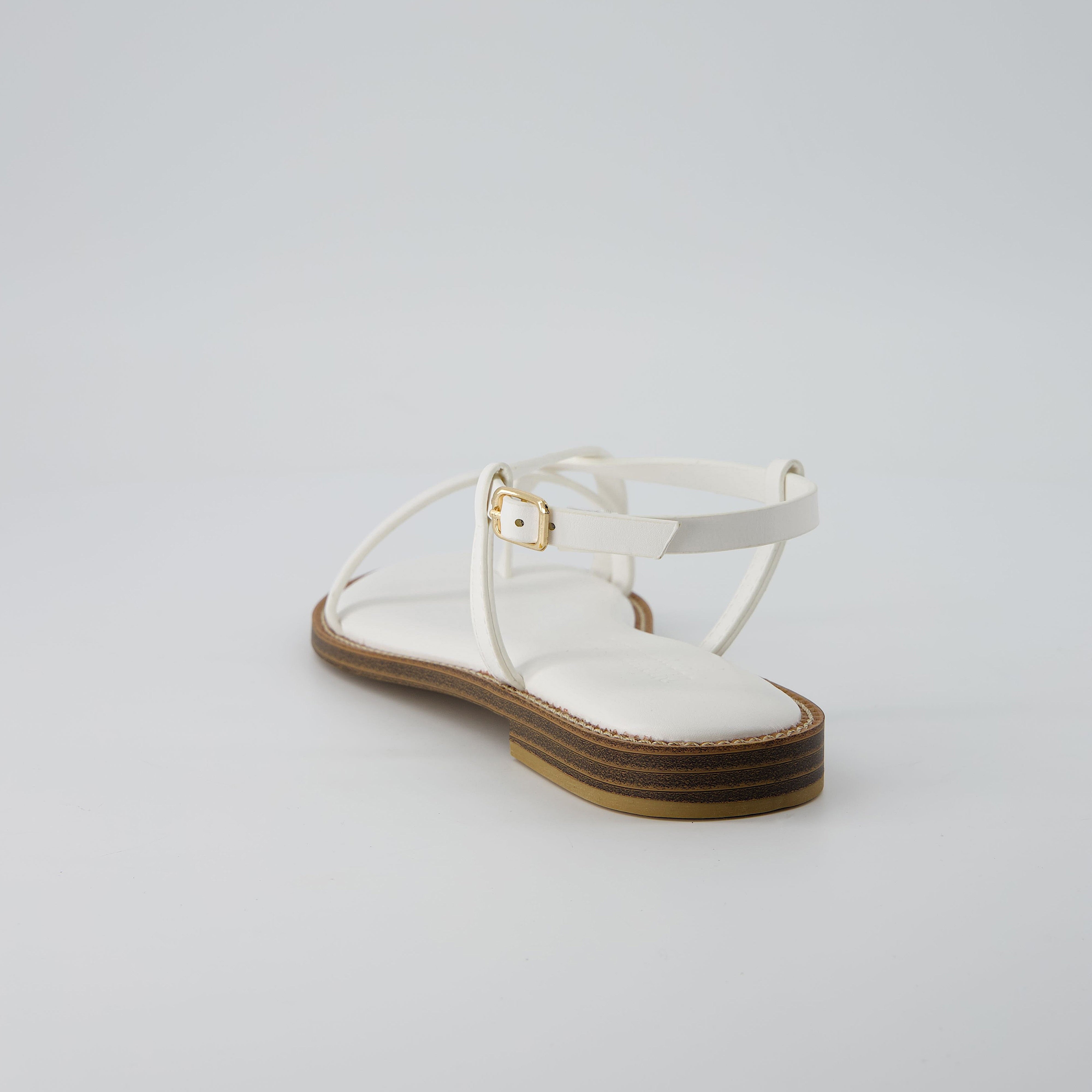 Luxor Flat Sandals White