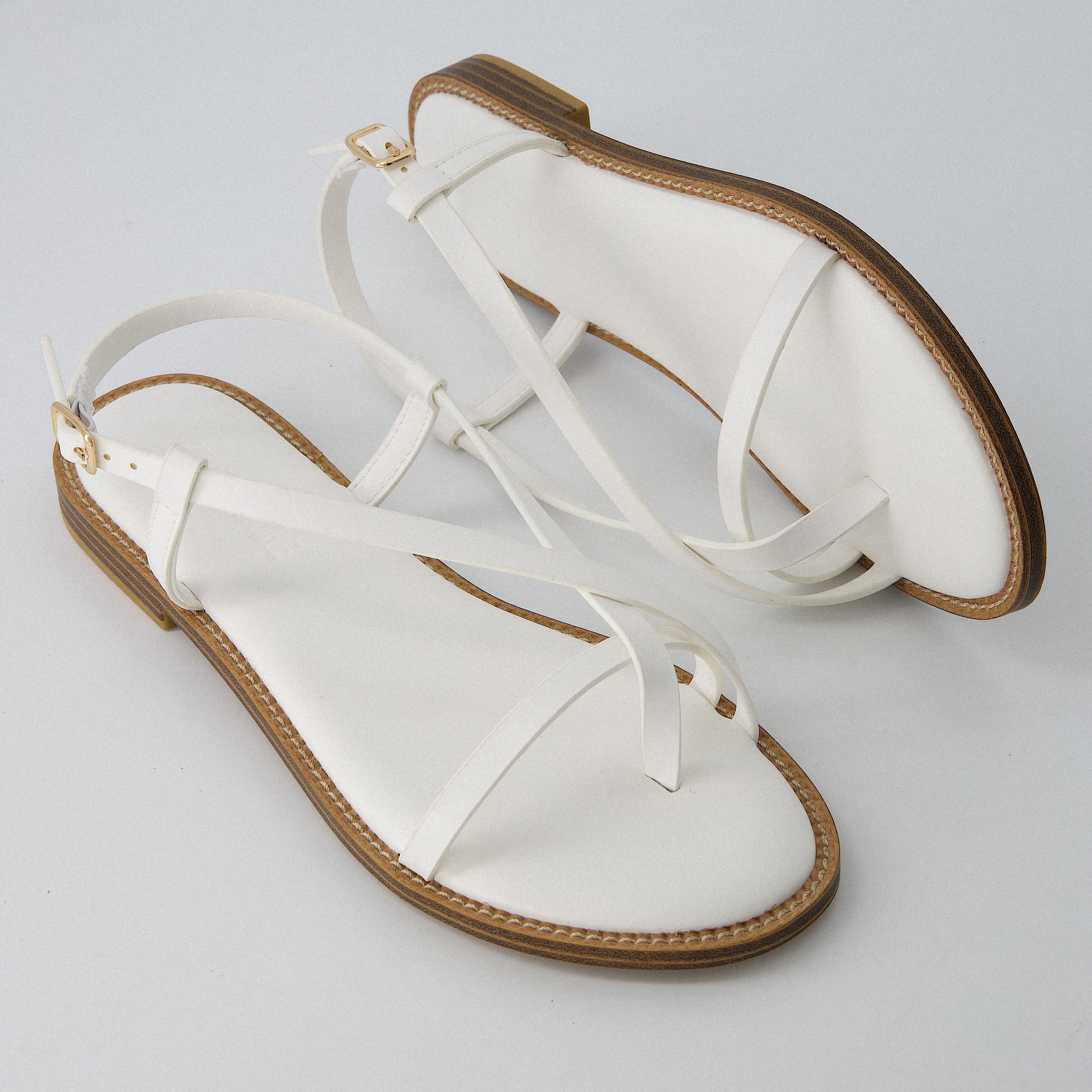 Luxor Flat Sandals White