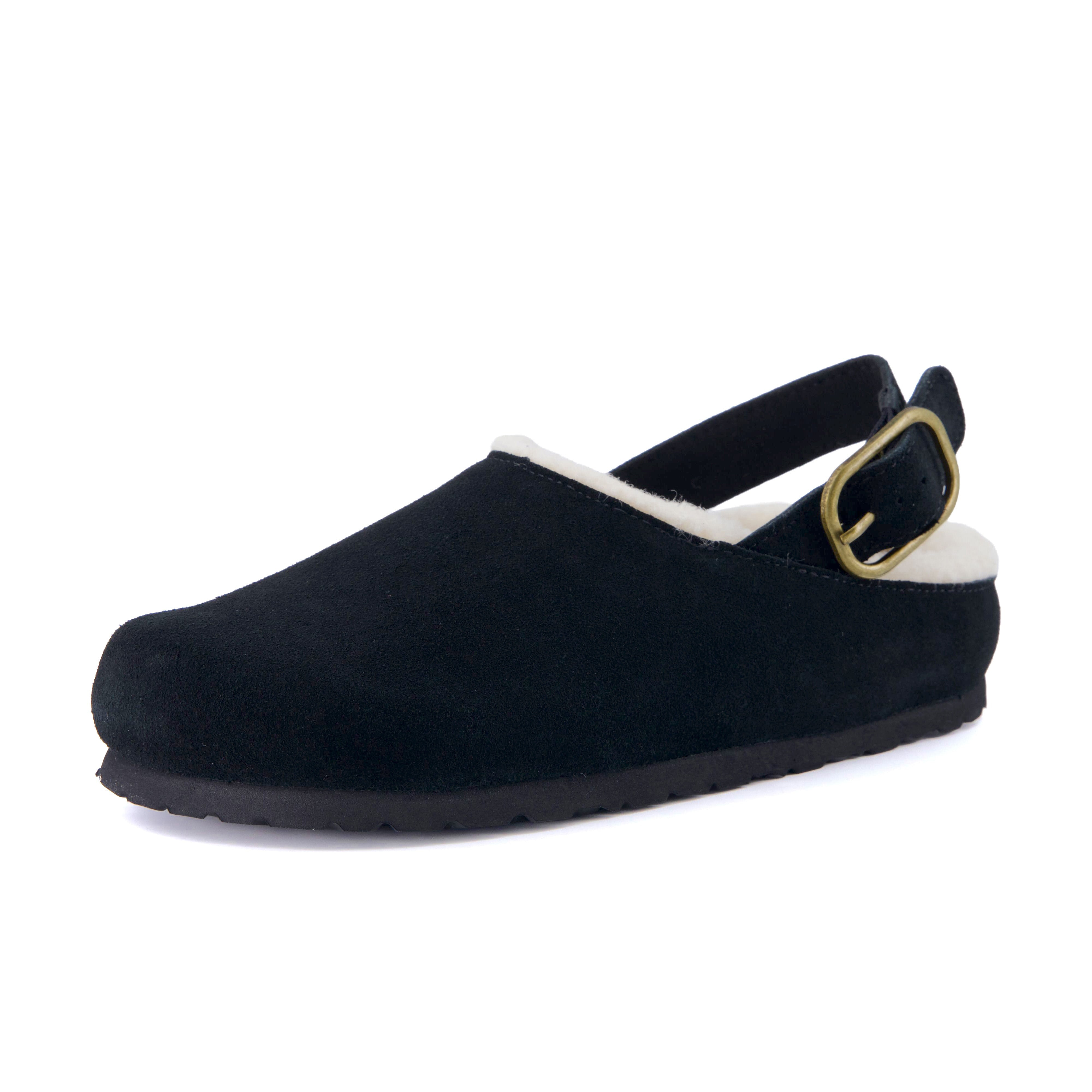 Luz Suede Clogs Black