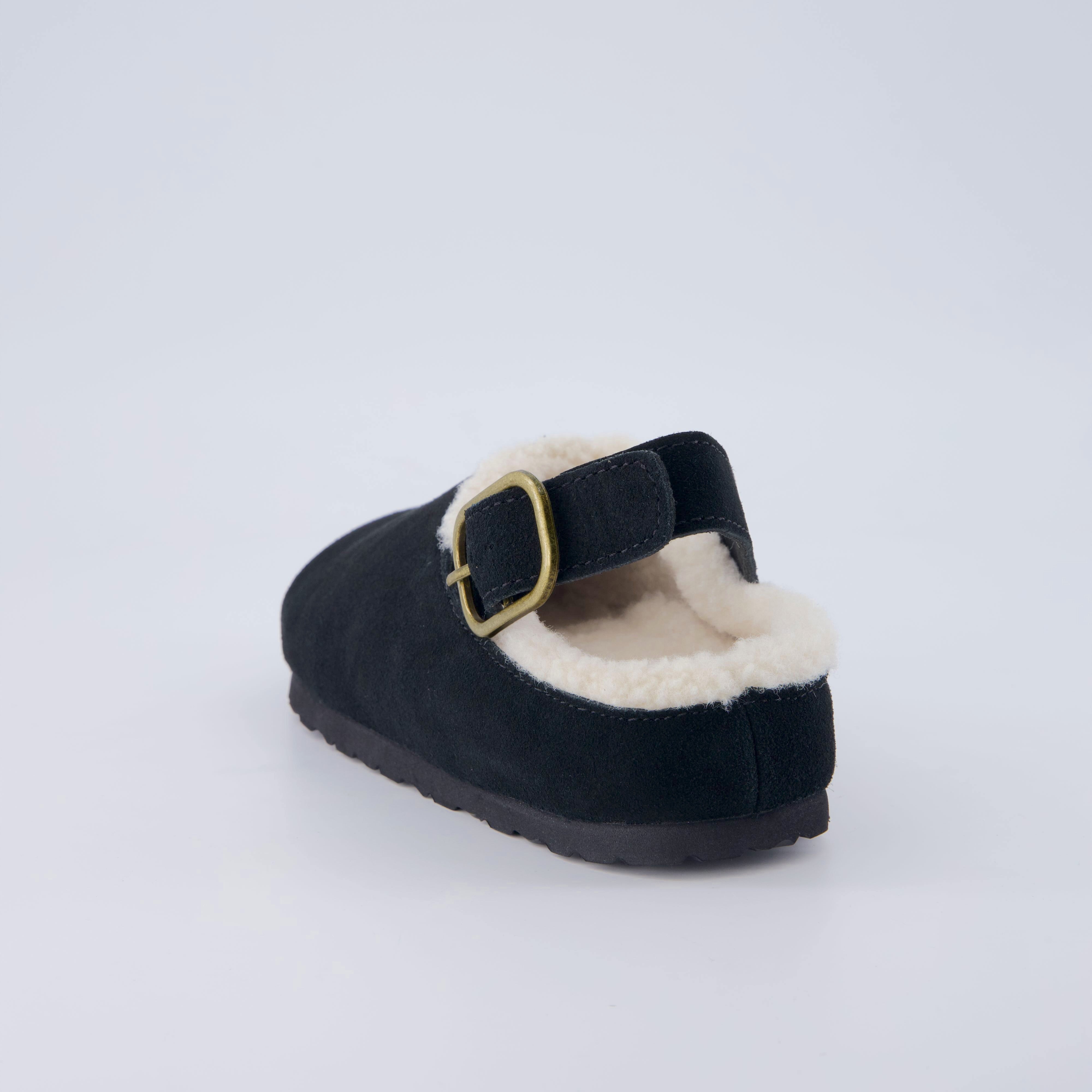 Luz Suede Clogs Black