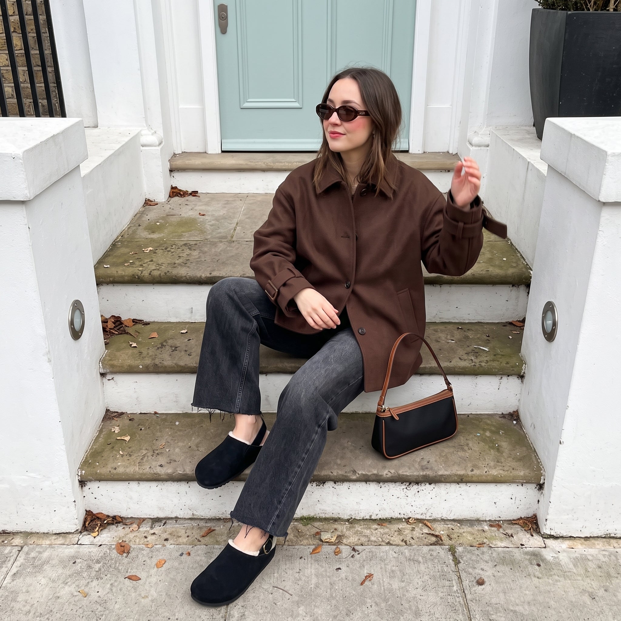 Luz Suede Clogs Black