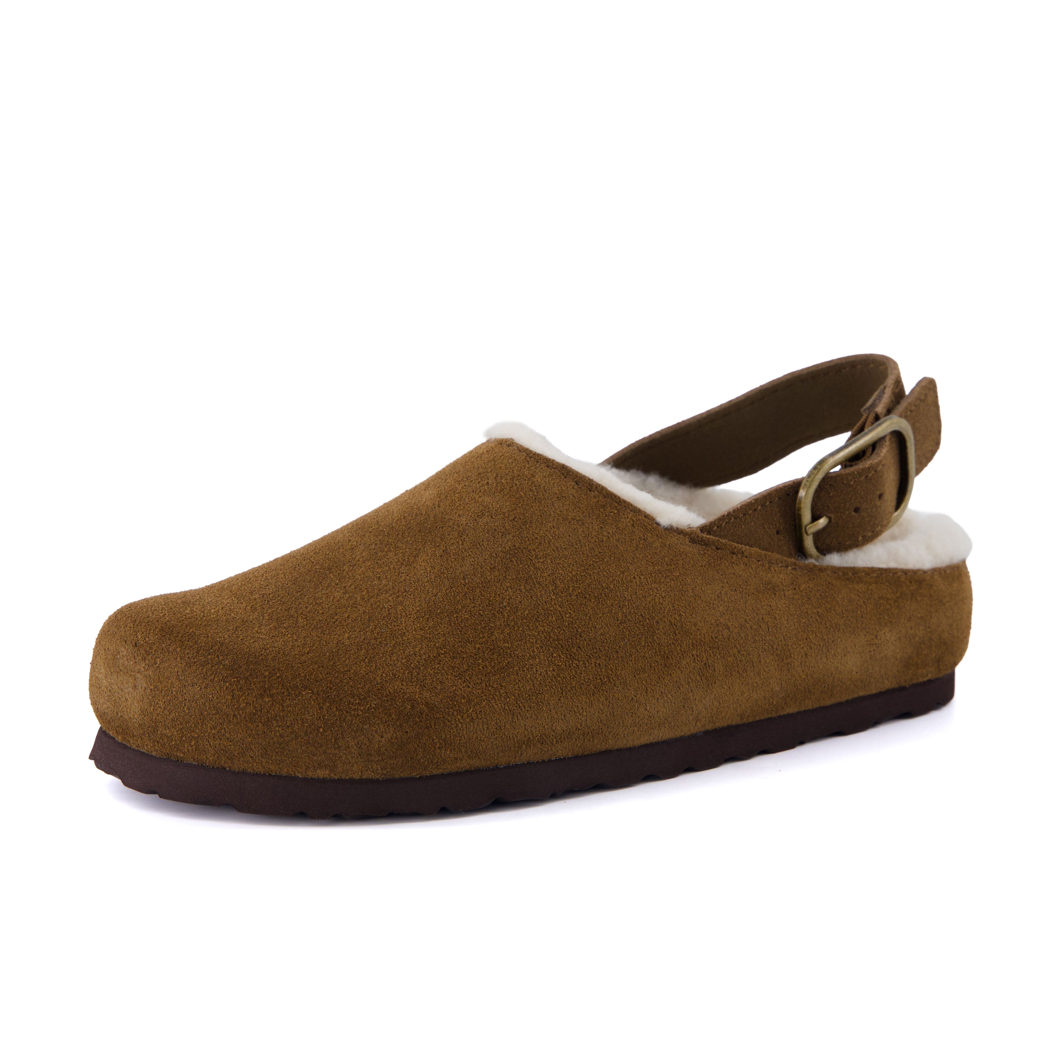 Luz Suede Clogs Brown