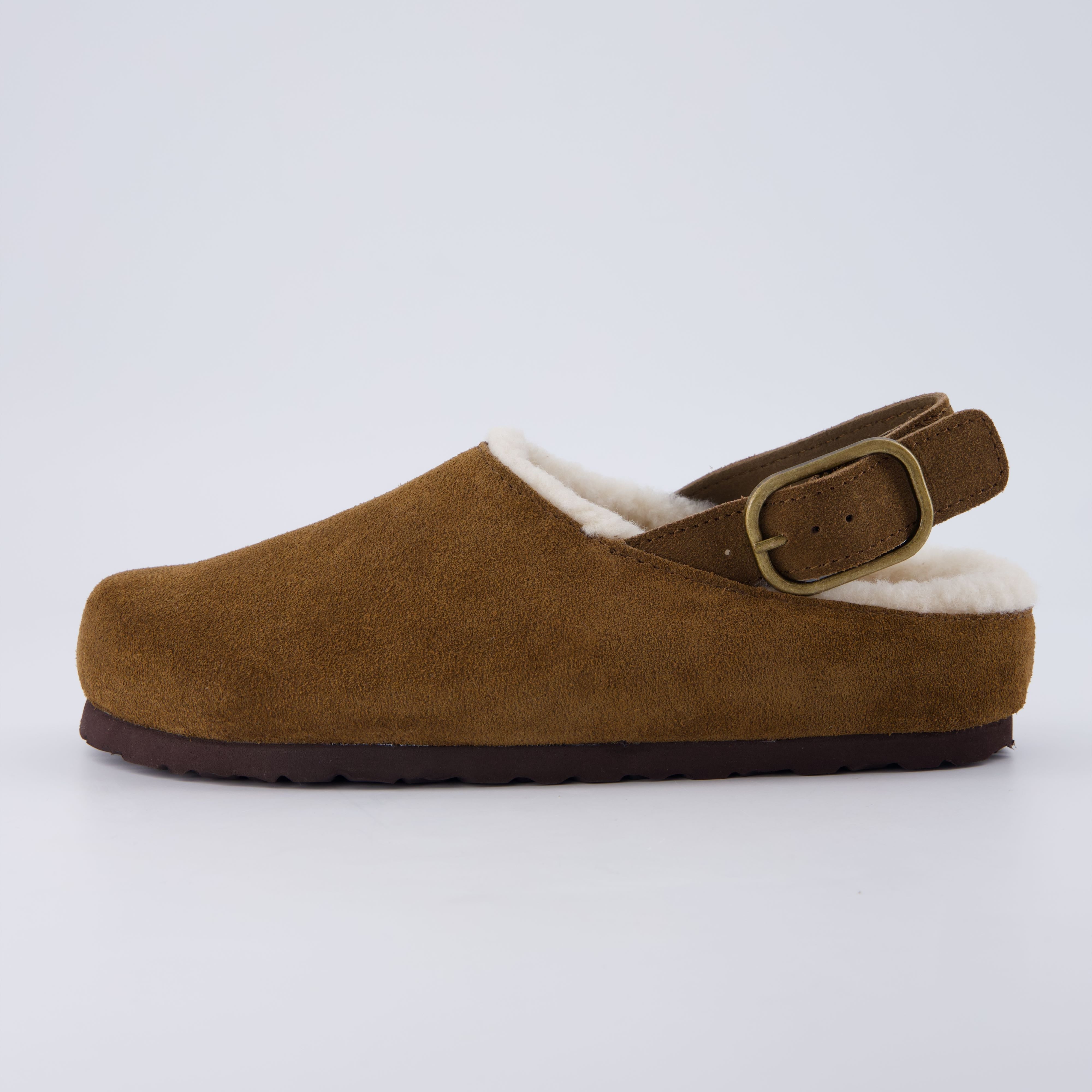 Luz Suede Clogs Brown