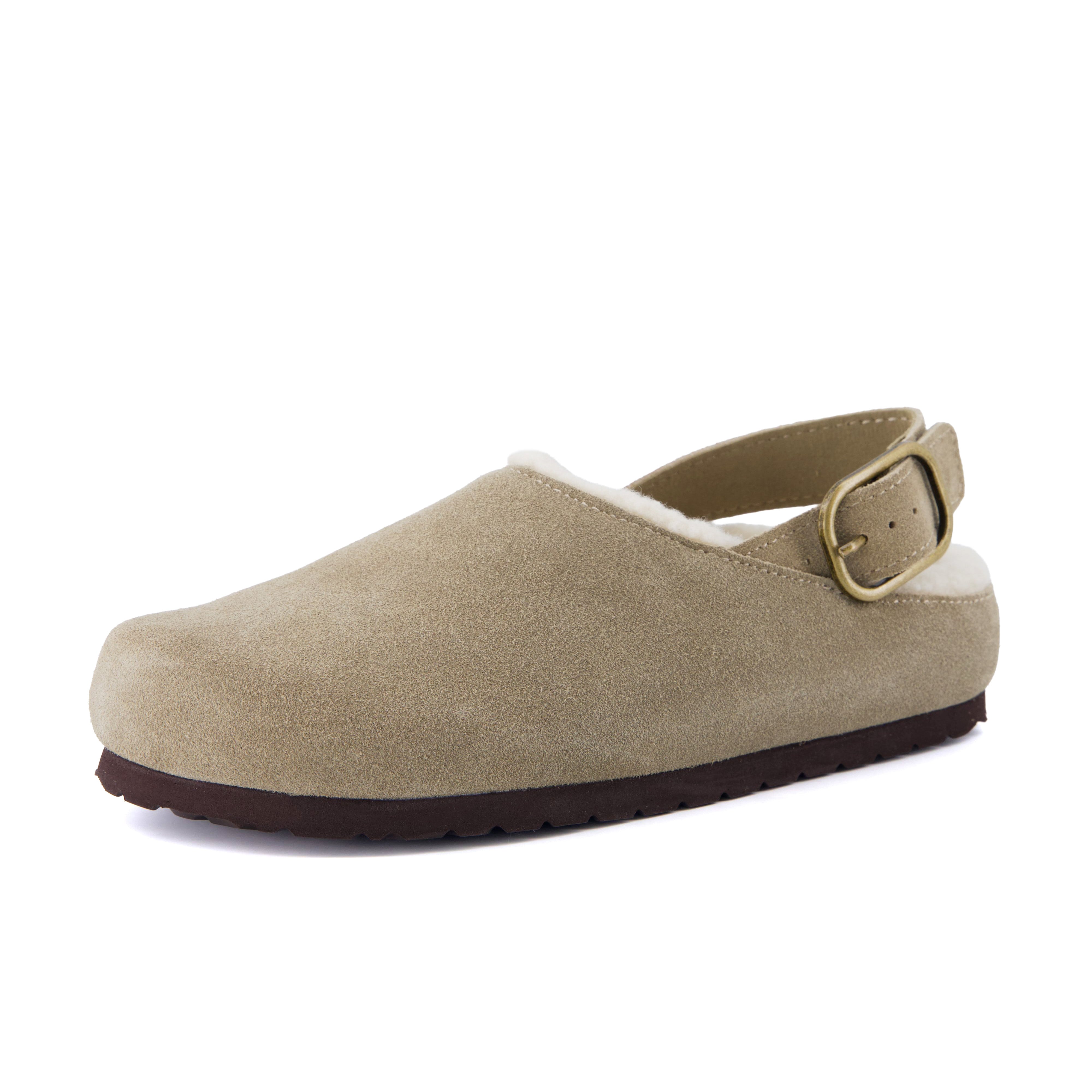 Luz Suede Clogs Biscuit