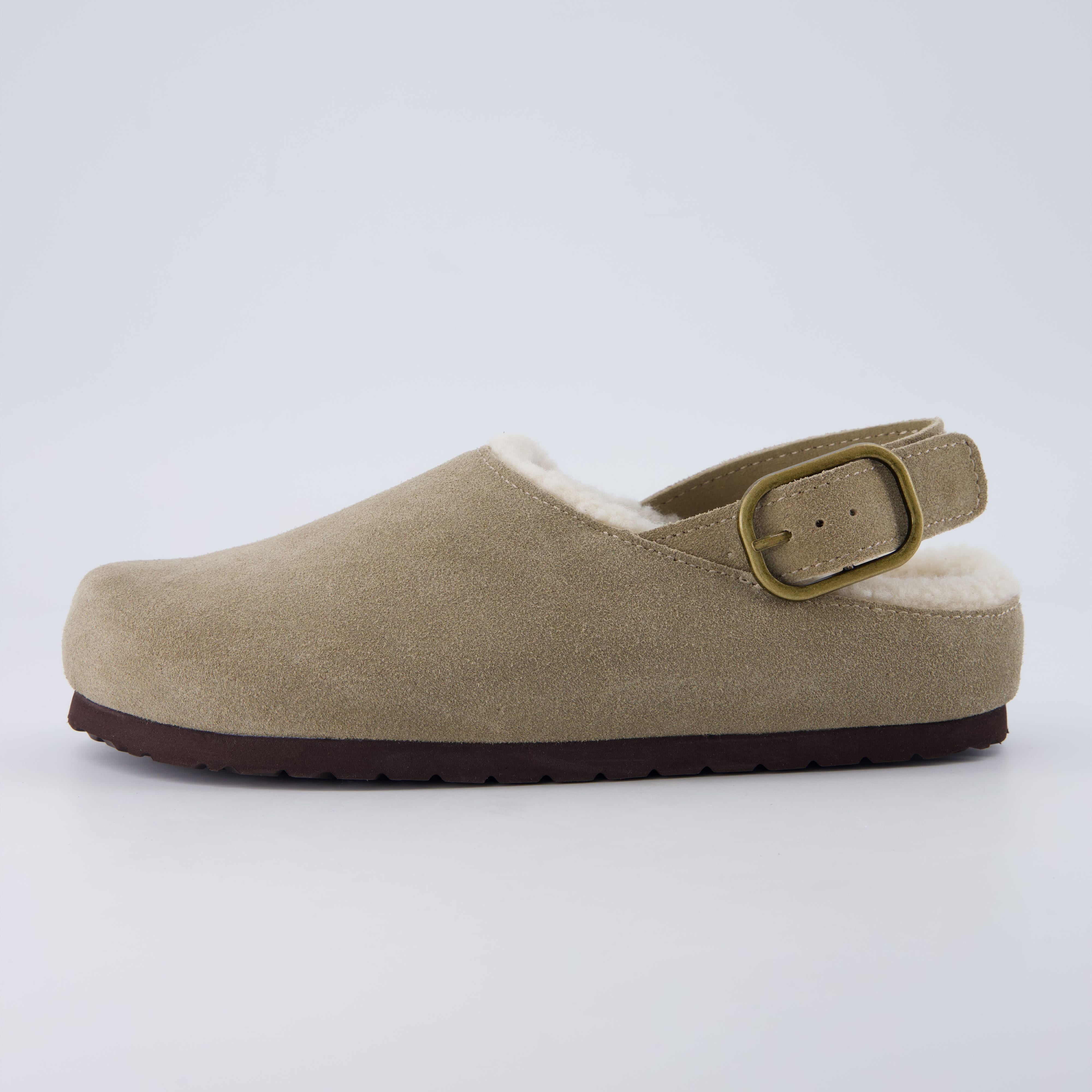 Luz Suede Clogs Biscuit