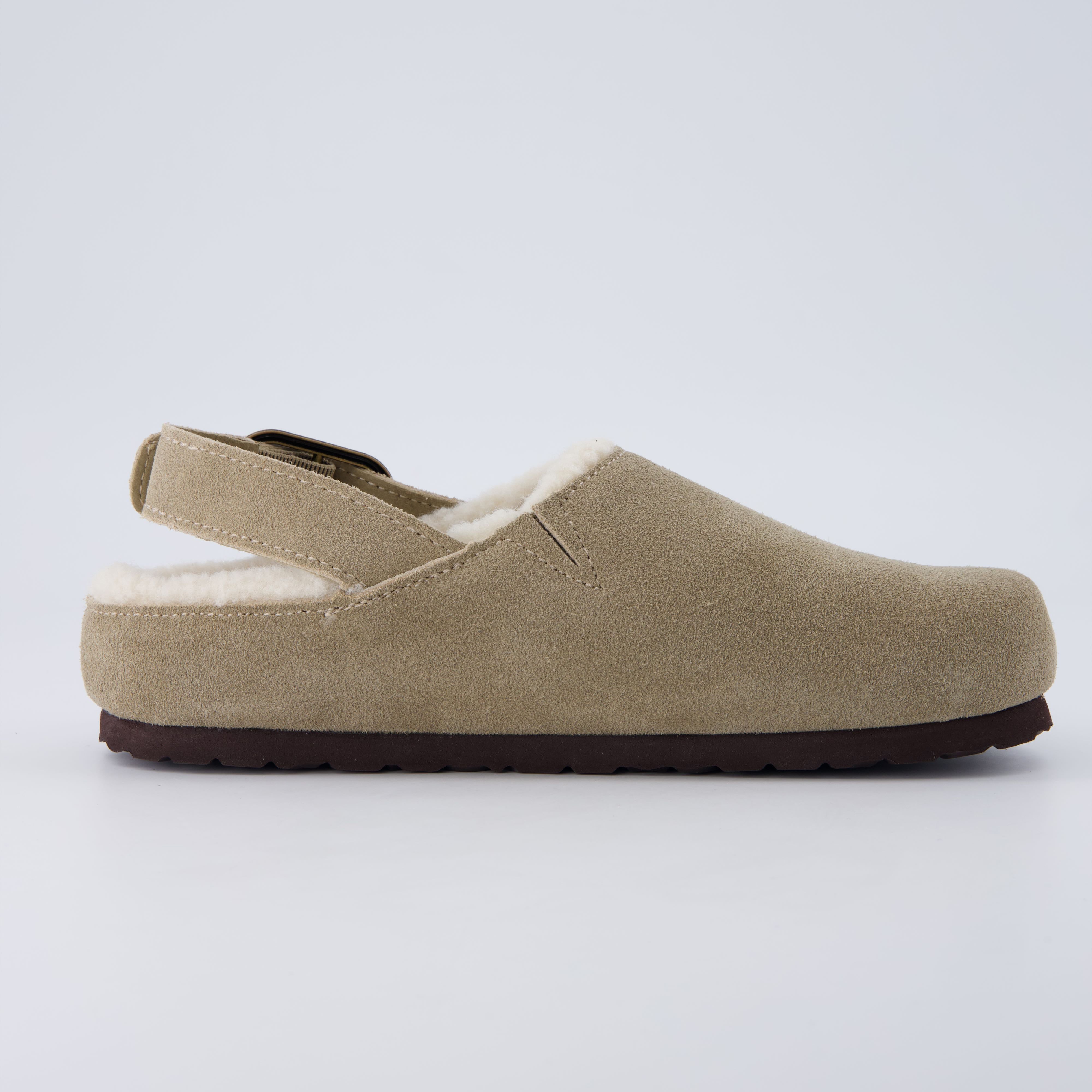 Luz Suede Clogs Biscuit