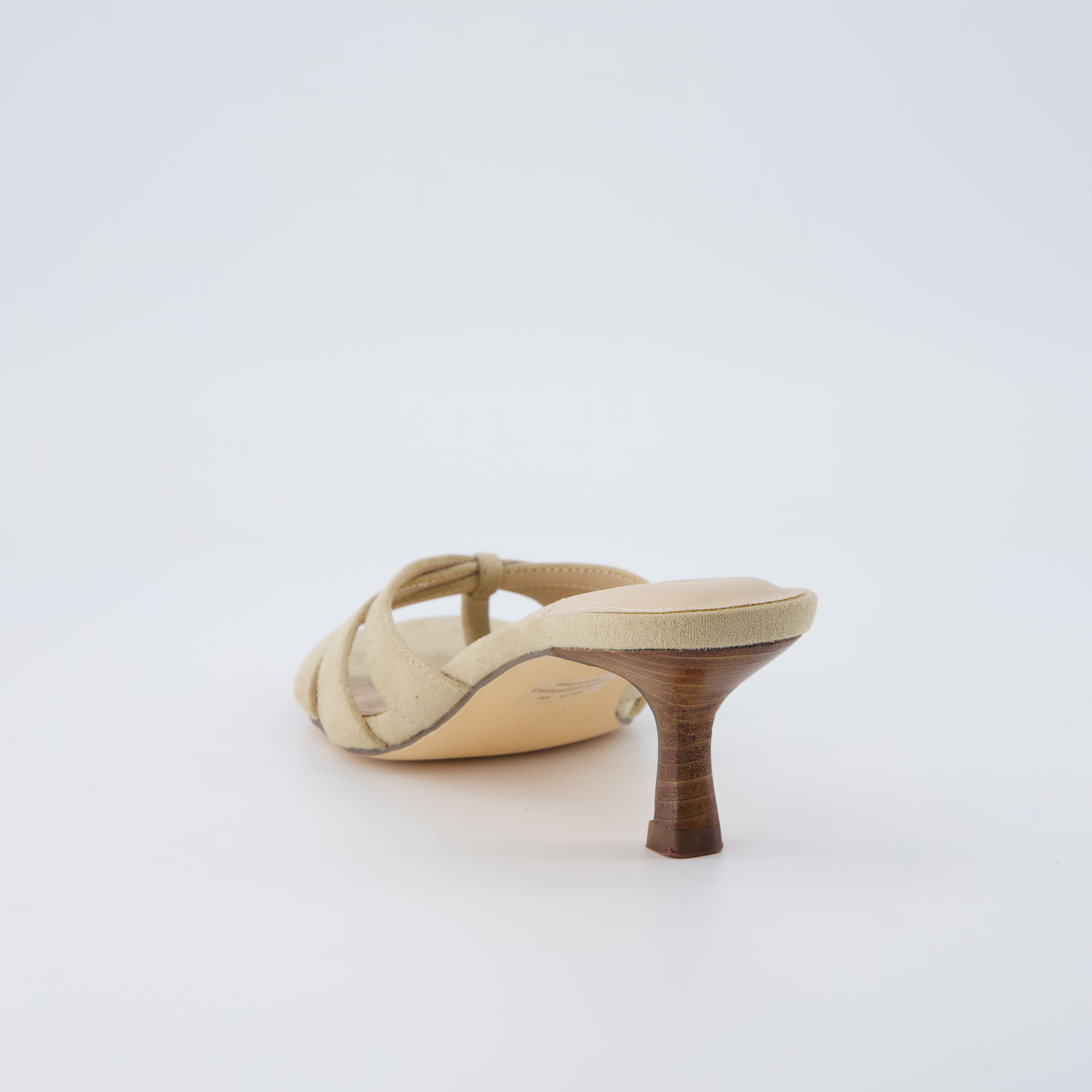 Malta Kitten Heel Sandals Taupe Microsuede