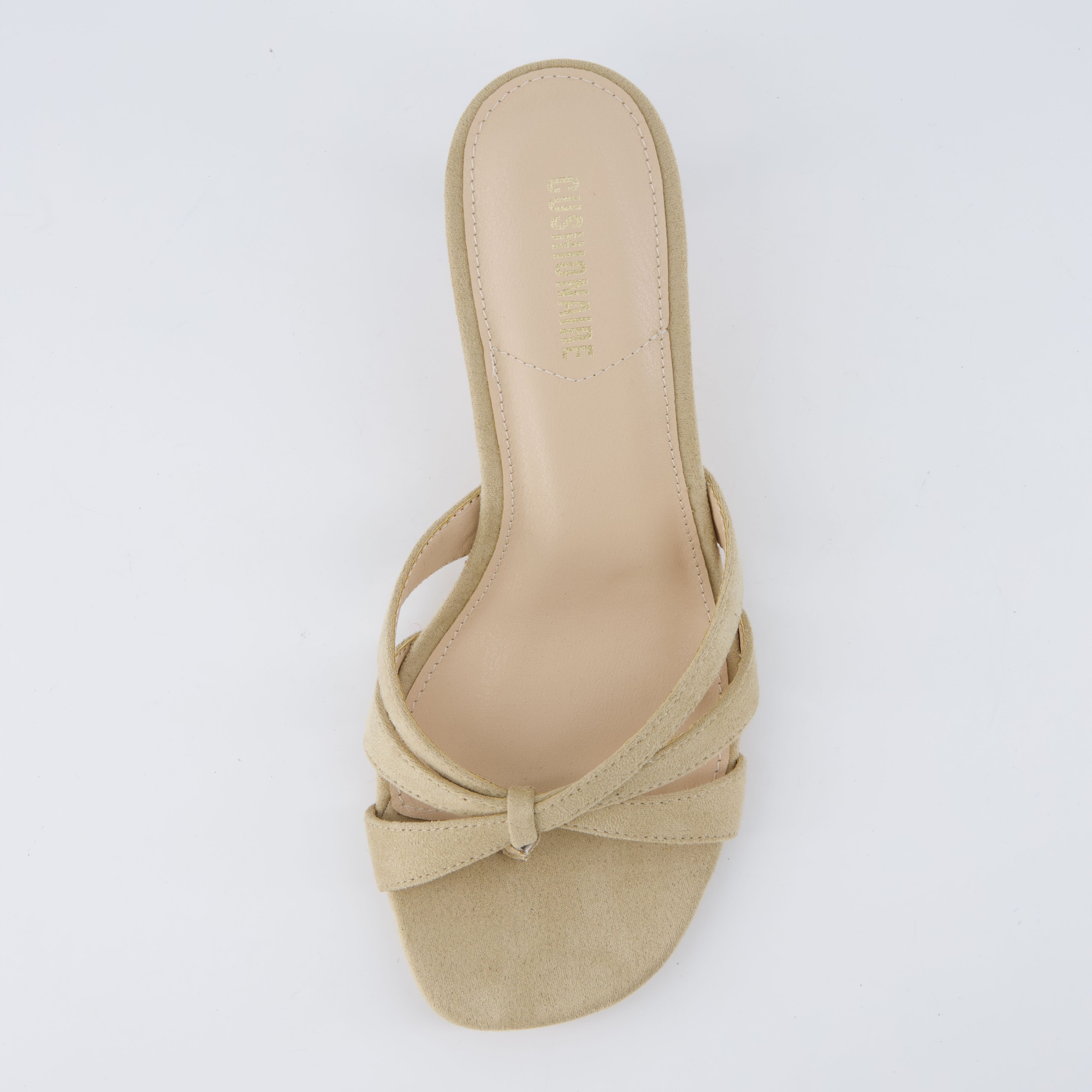 Malta Kitten Heel Sandals Taupe Microsuede