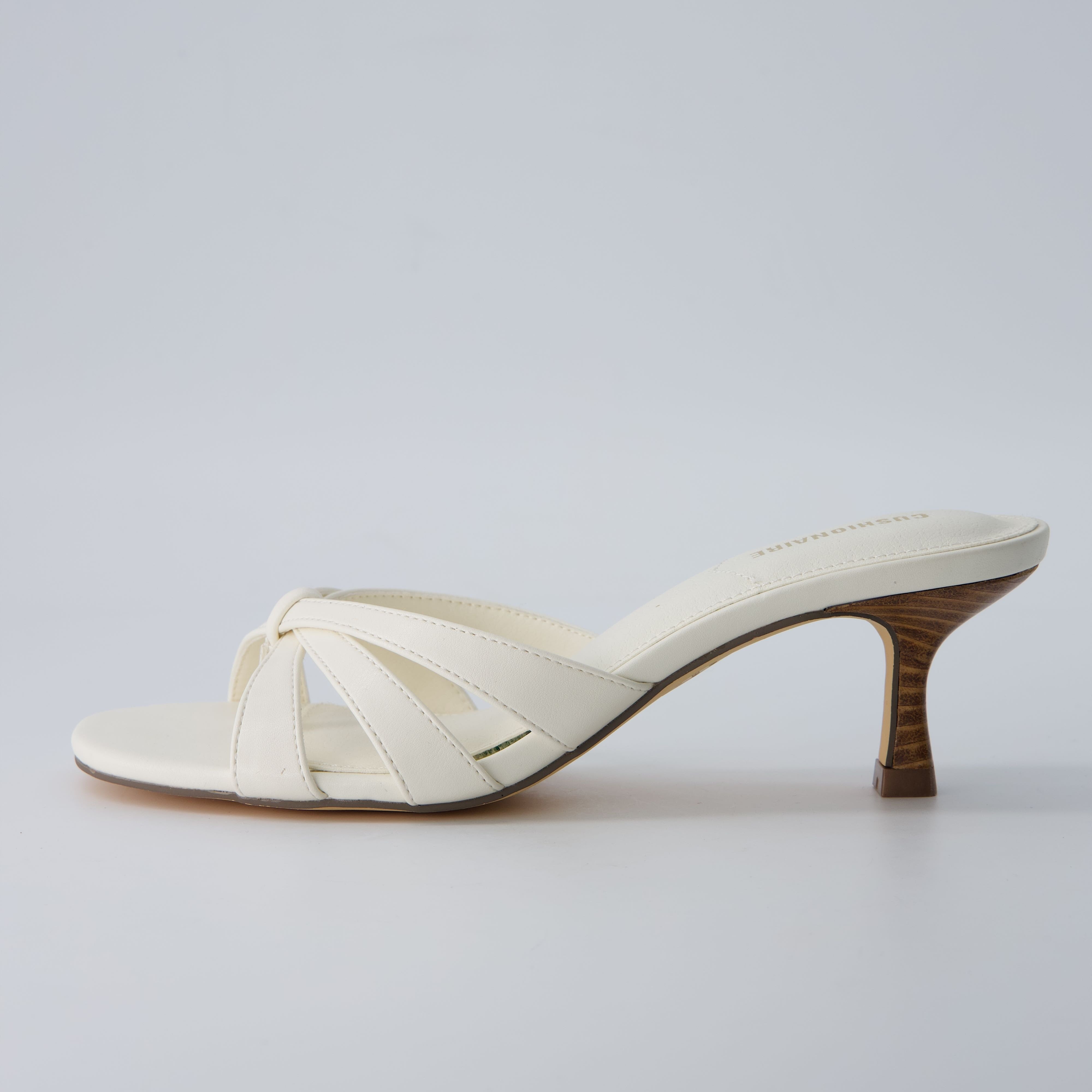 Malta Kitten Heel Sandals Ivory Smooth