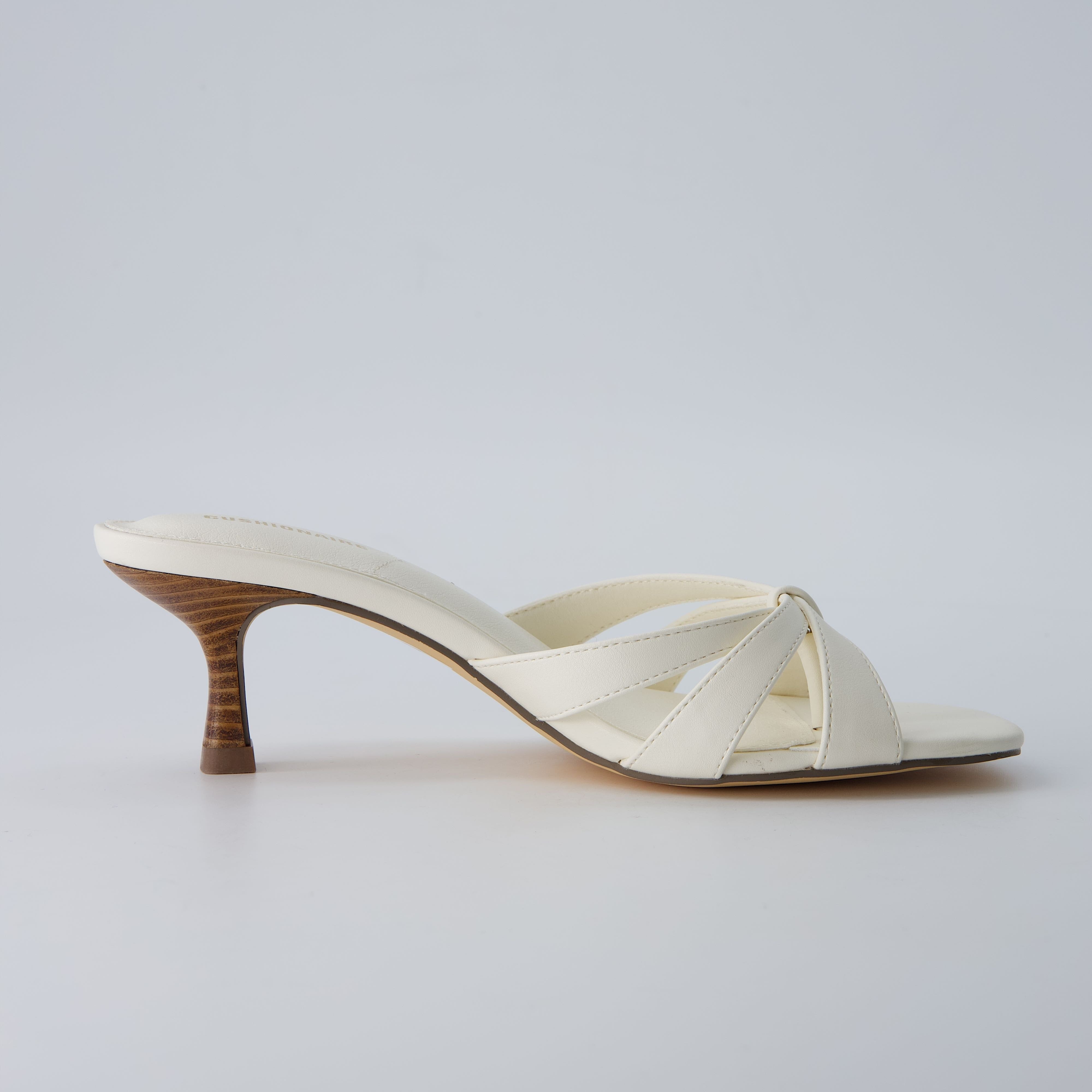 Malta Kitten Heel Sandals Ivory Smooth