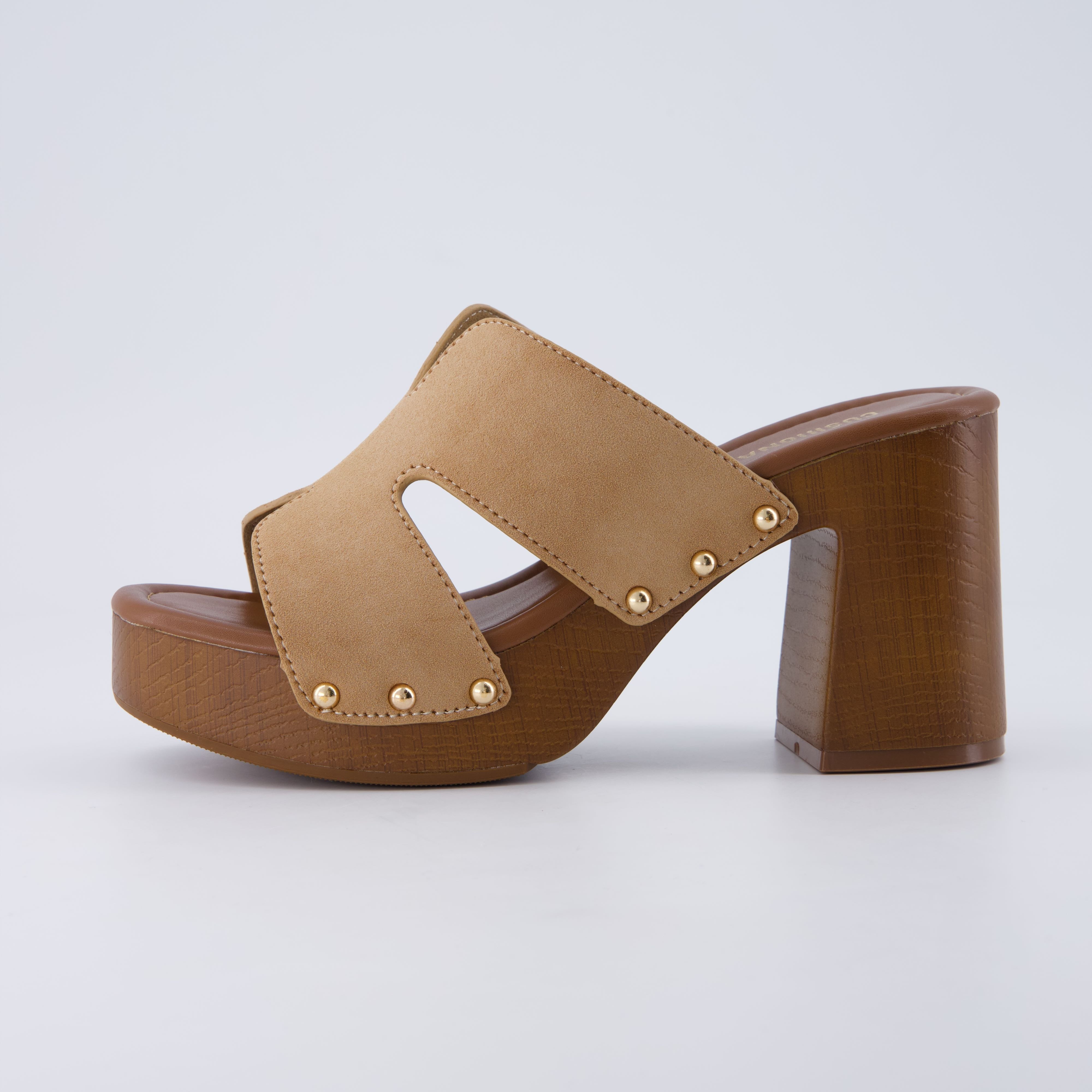 Markie Chunky Block Heel Sandals Tan Medium