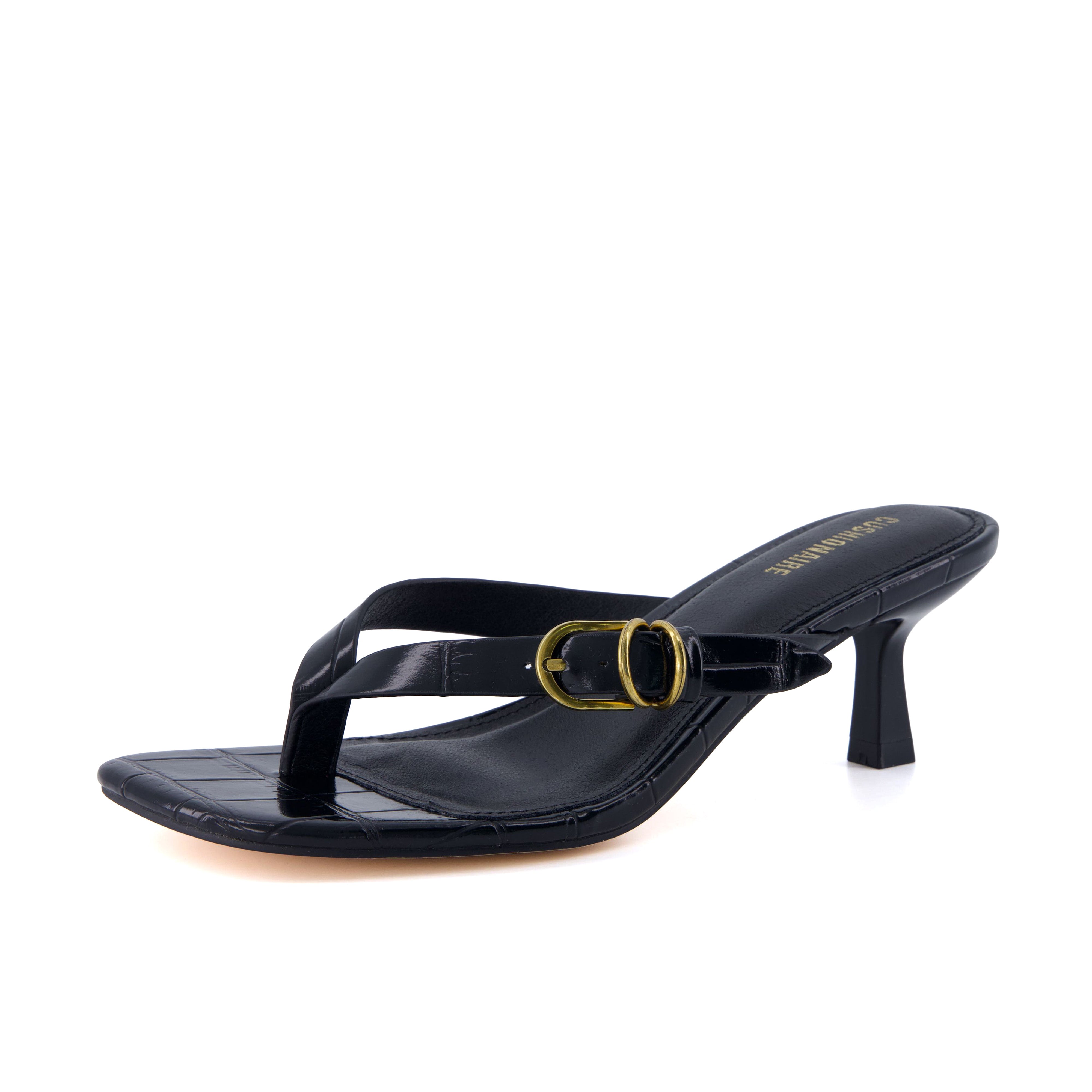 Marlin Low Kitten Heels Smooth Black