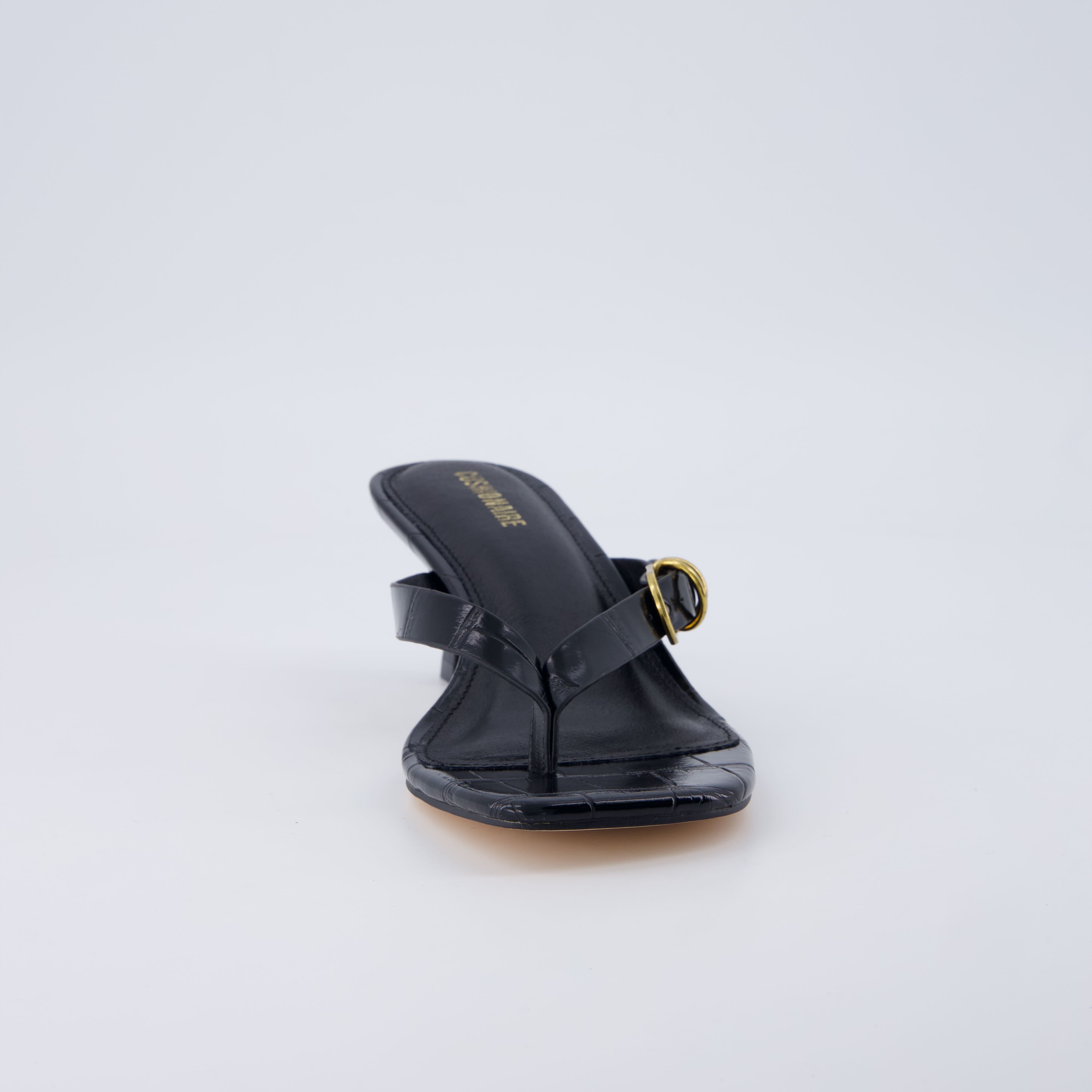Marlin Low Kitten Heels Smooth Black