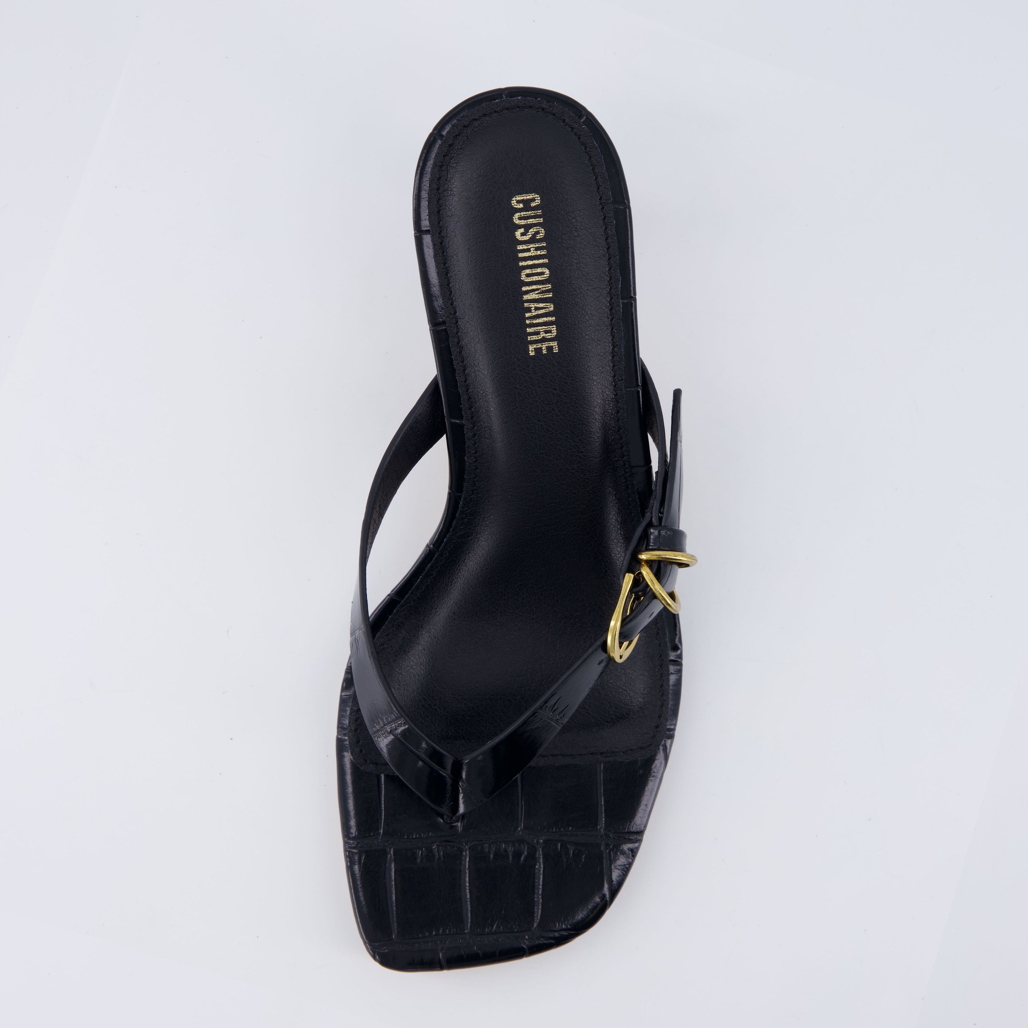 Marlin Low Kitten Heels Smooth Black