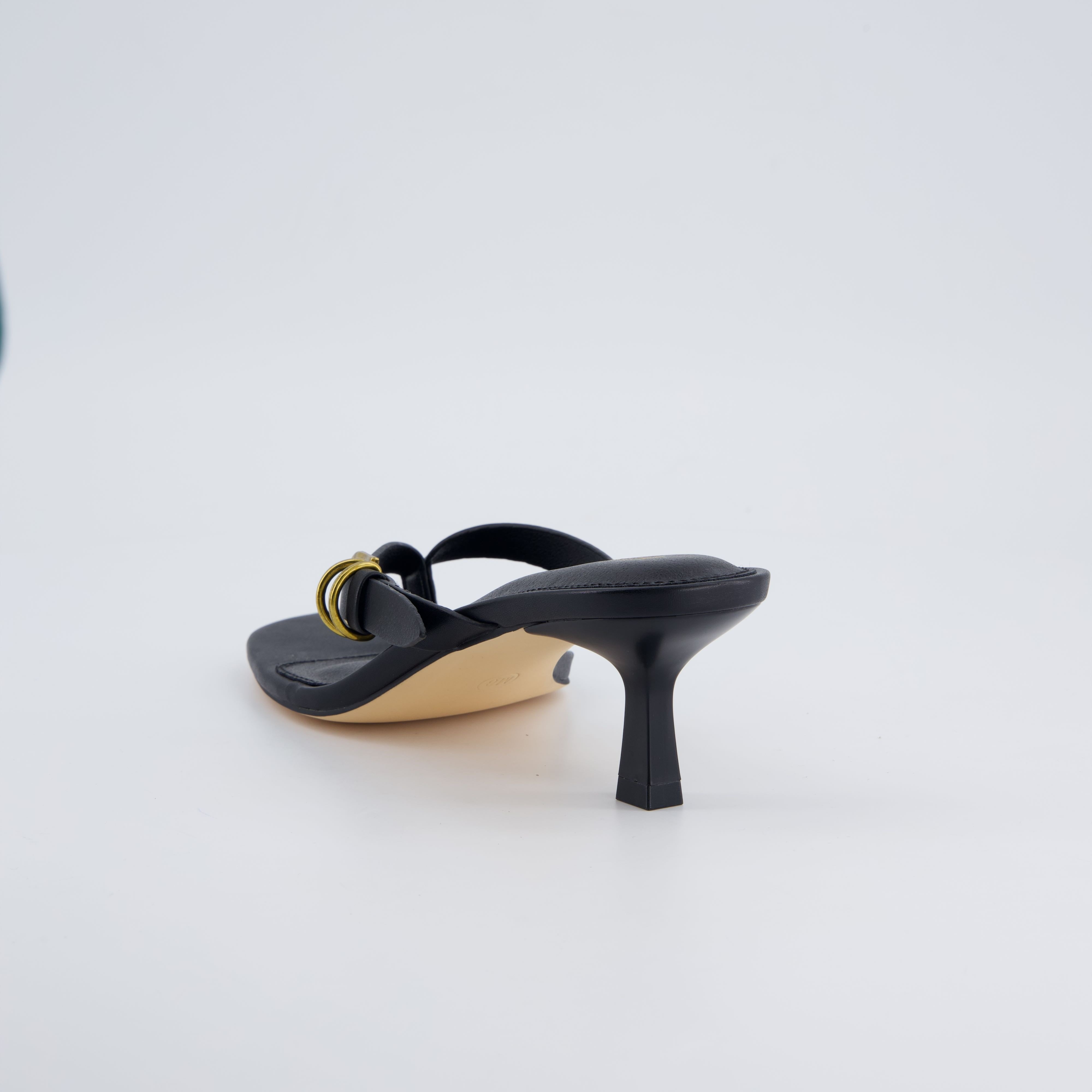 Marlin Kitten Heel Sandals Black