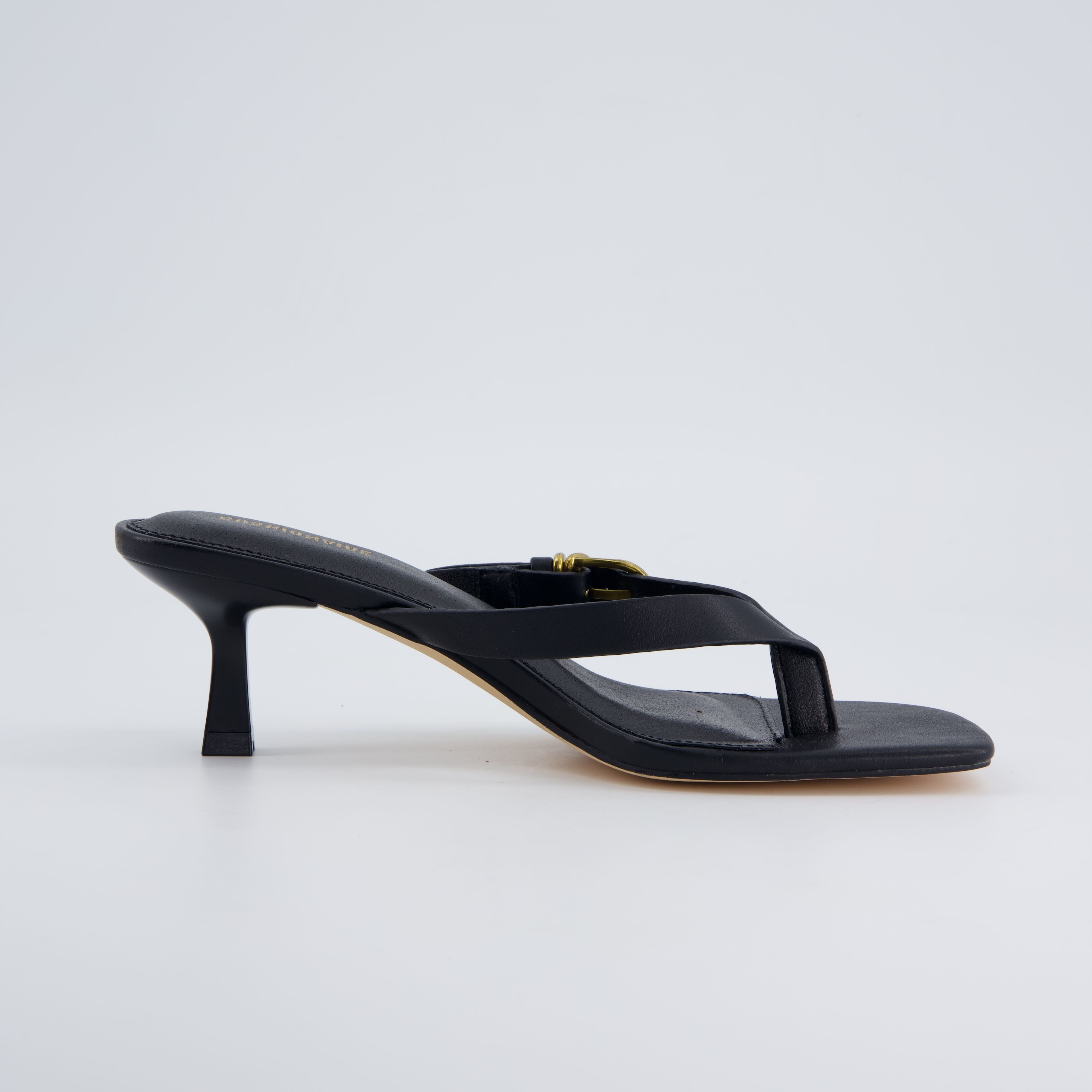 Marlin Kitten Heel Sandals Black