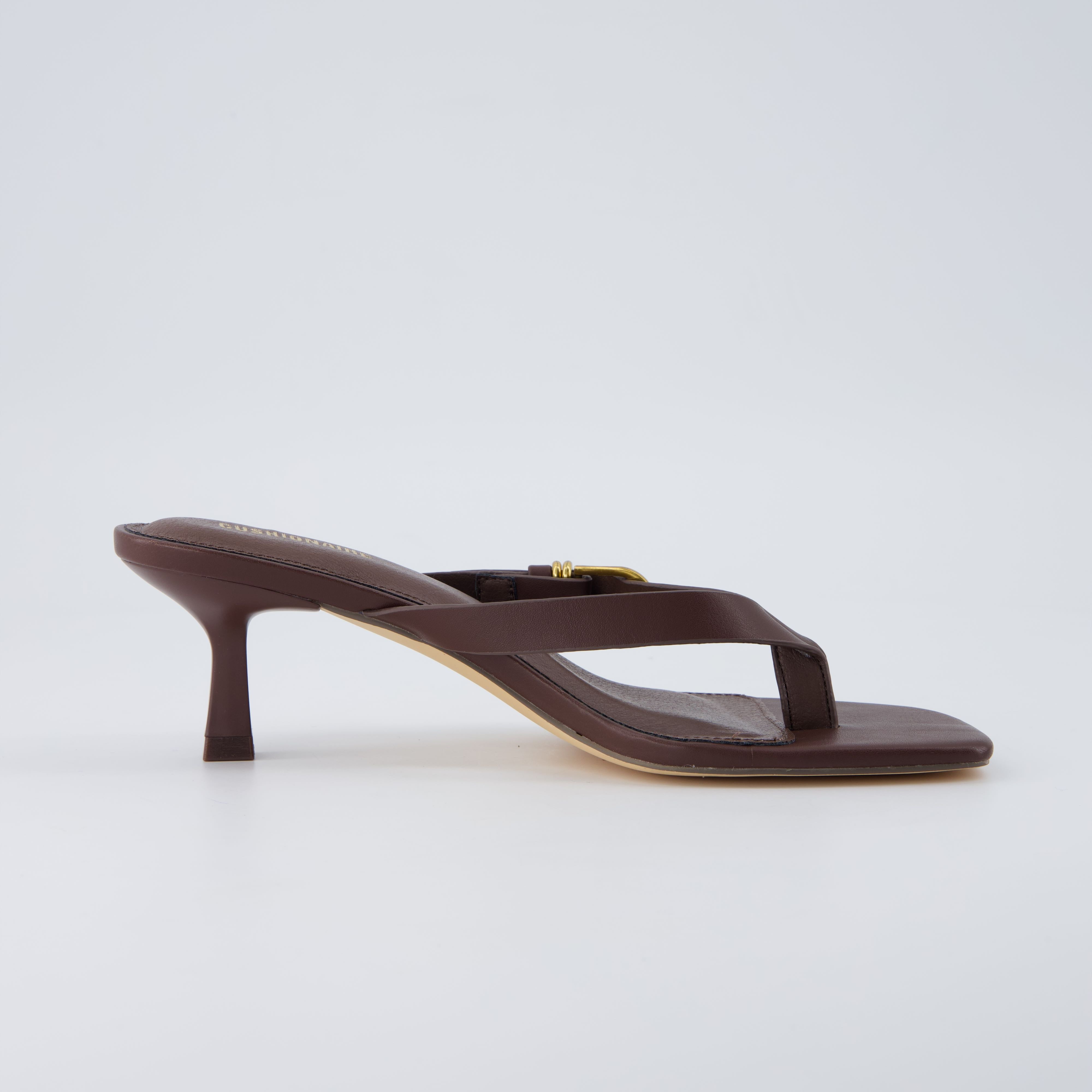 Marlin Kitten Heel Sandals Chocolate