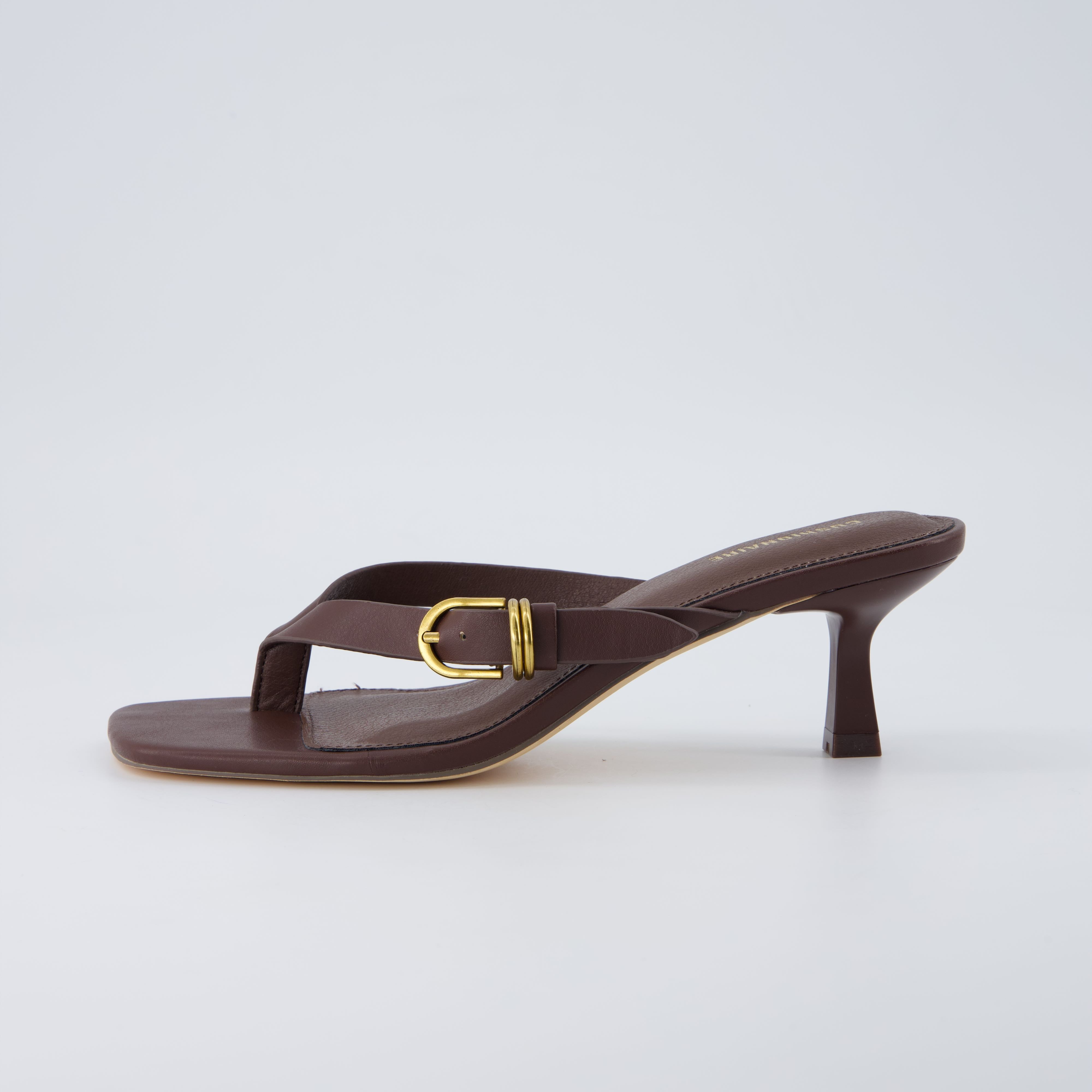 Marlin Kitten Heel Sandals Chocolate