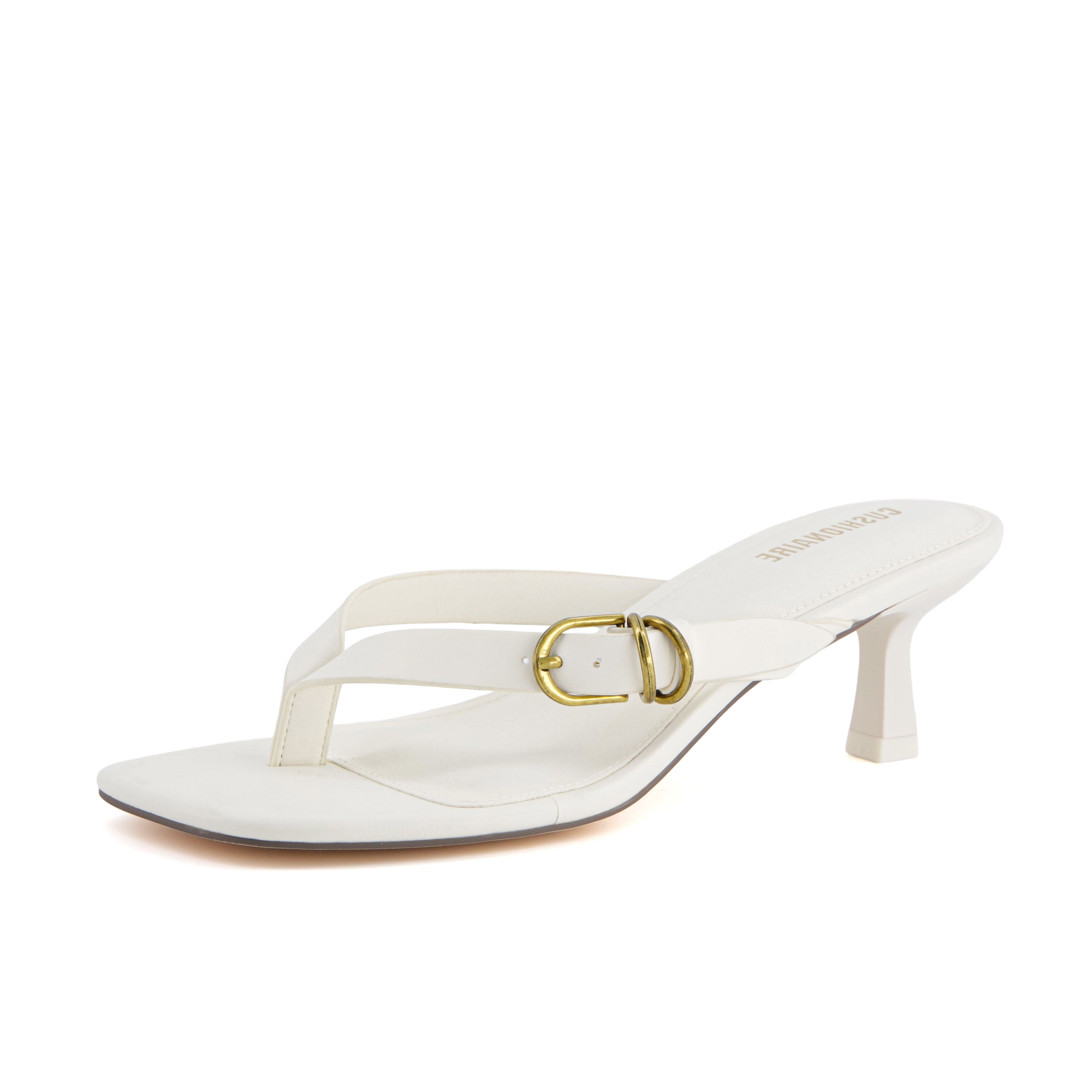 Marlin Kitten Heel Sandals Ivory