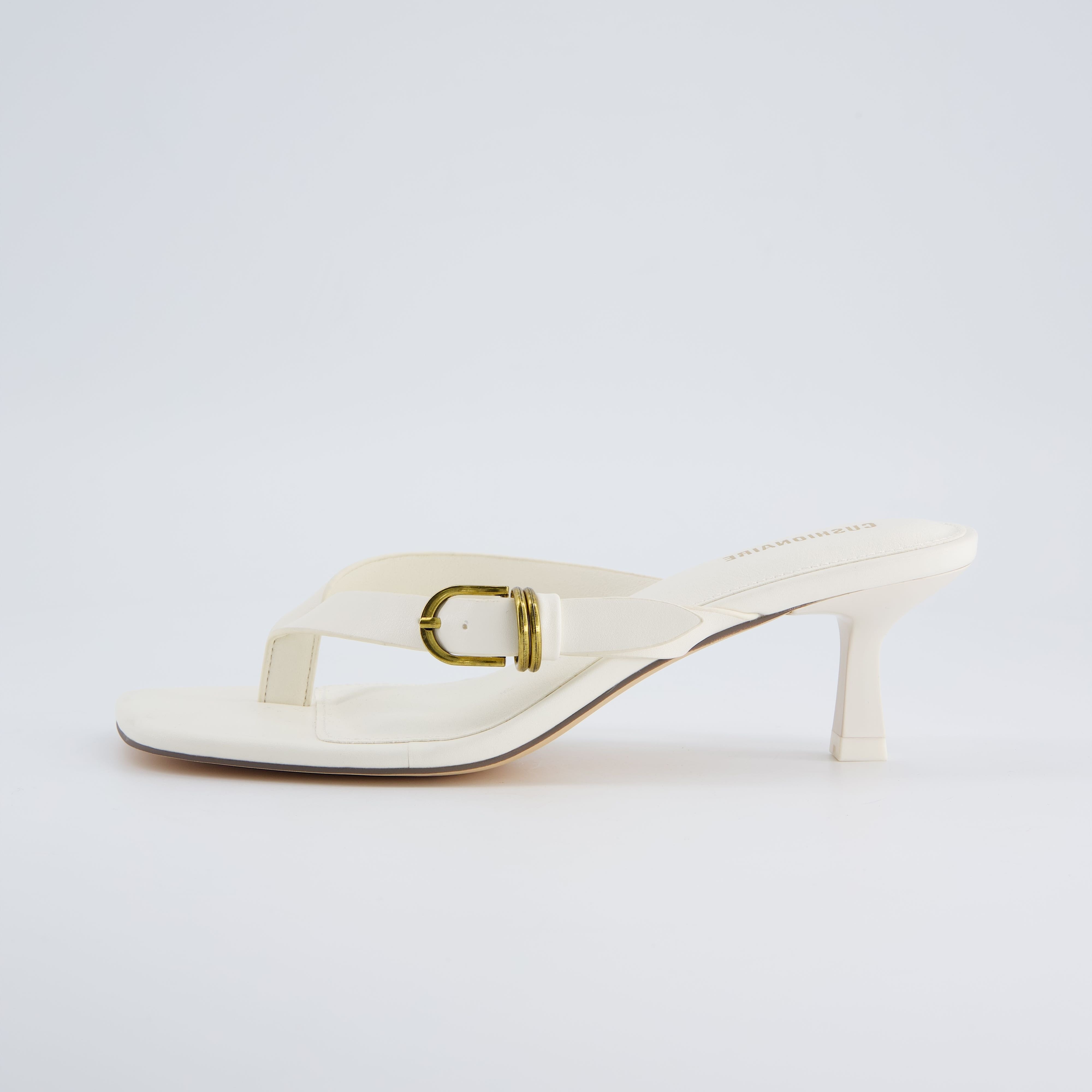 Marlin Kitten Heel Sandals Ivory