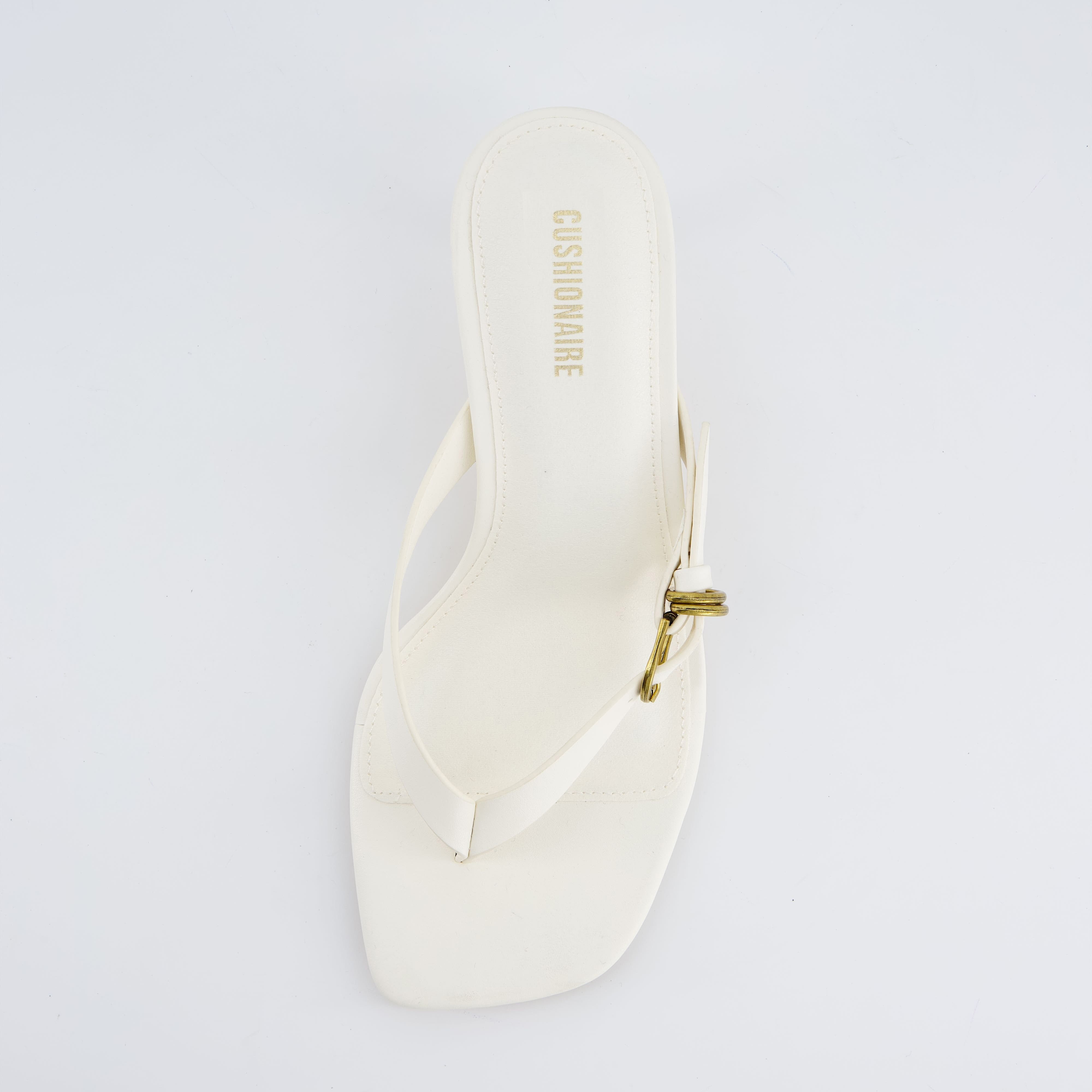 Marlin Kitten Heel Sandals Ivory
