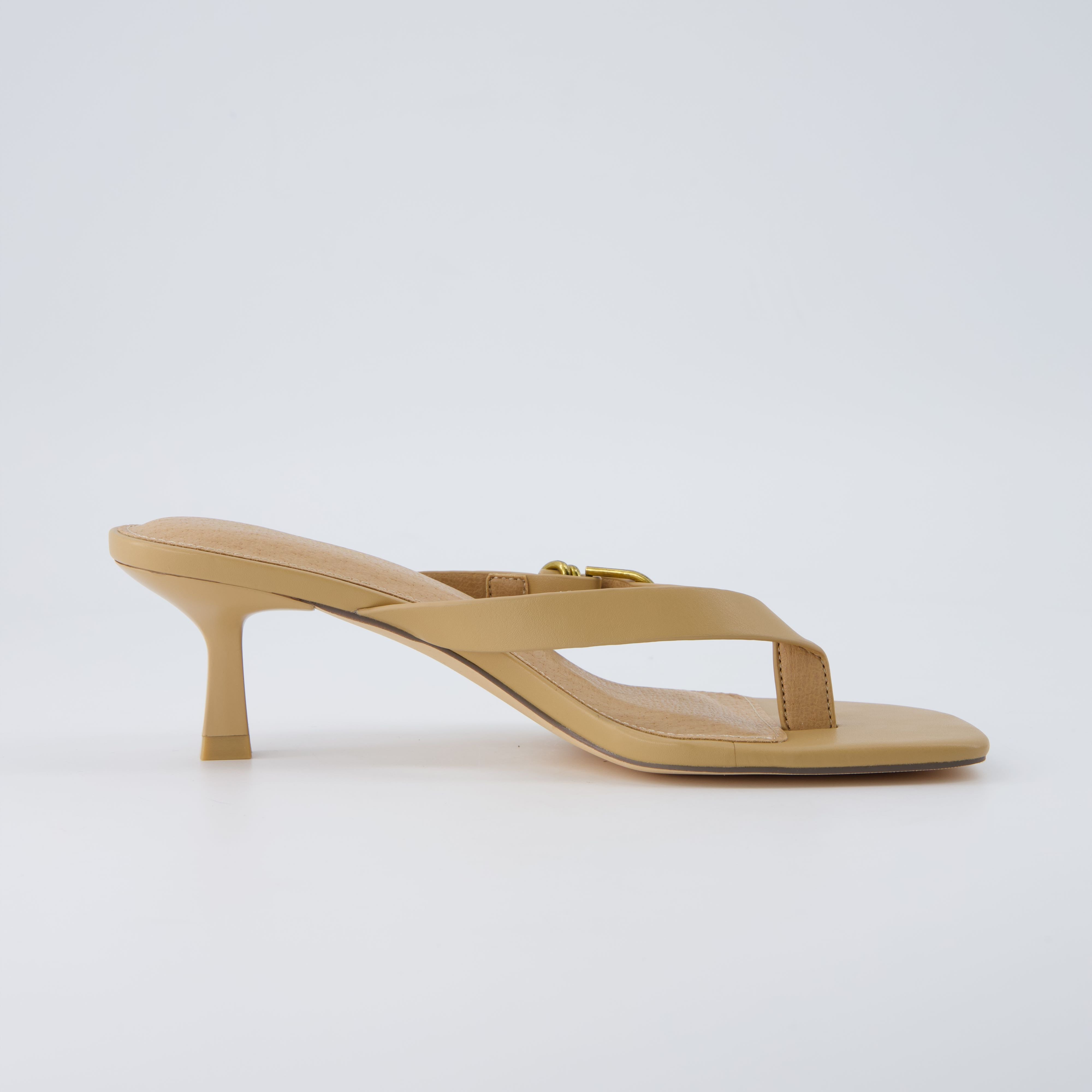 Marlin Kitten Heel Sandals Tan