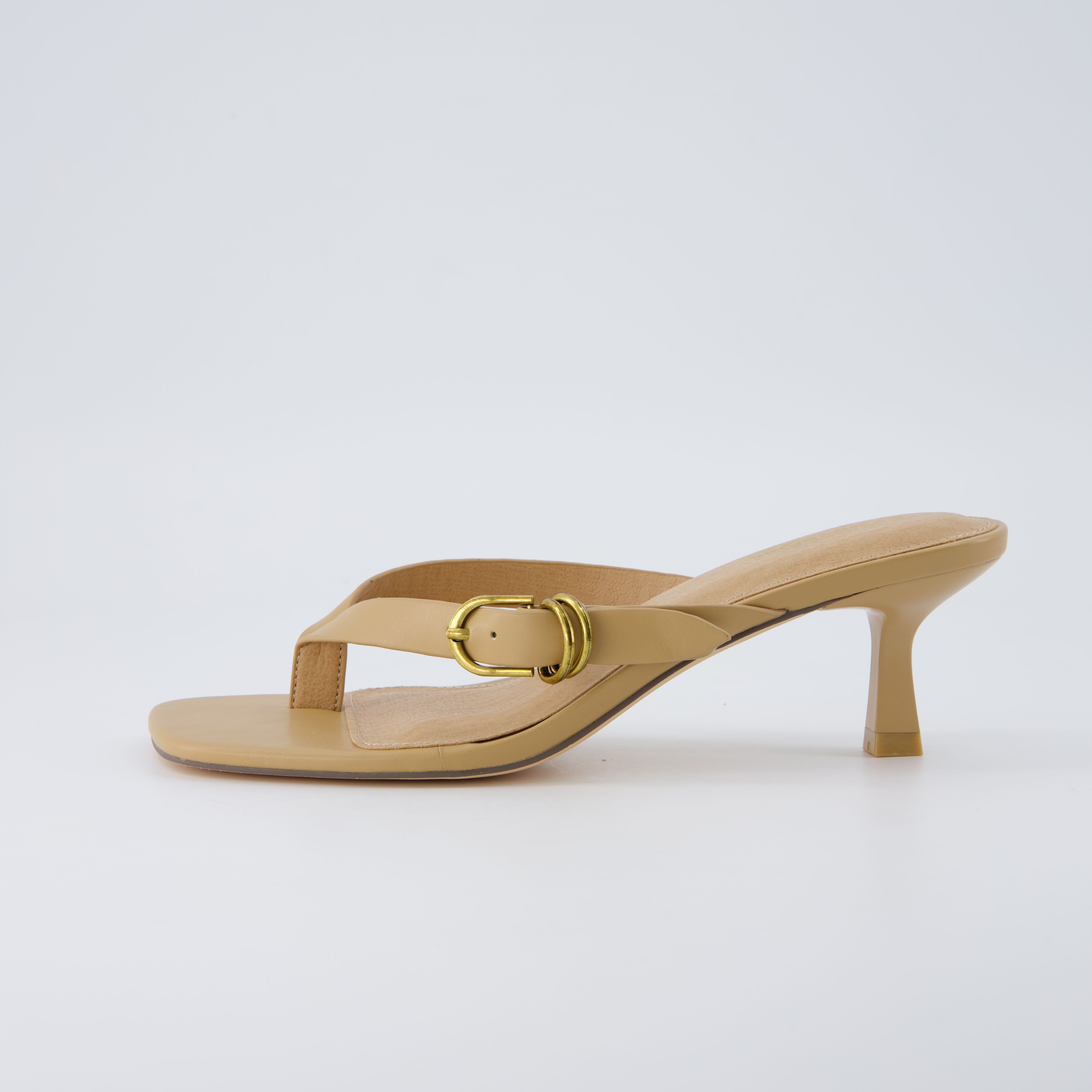 Marlin Kitten Heel Sandals Tan
