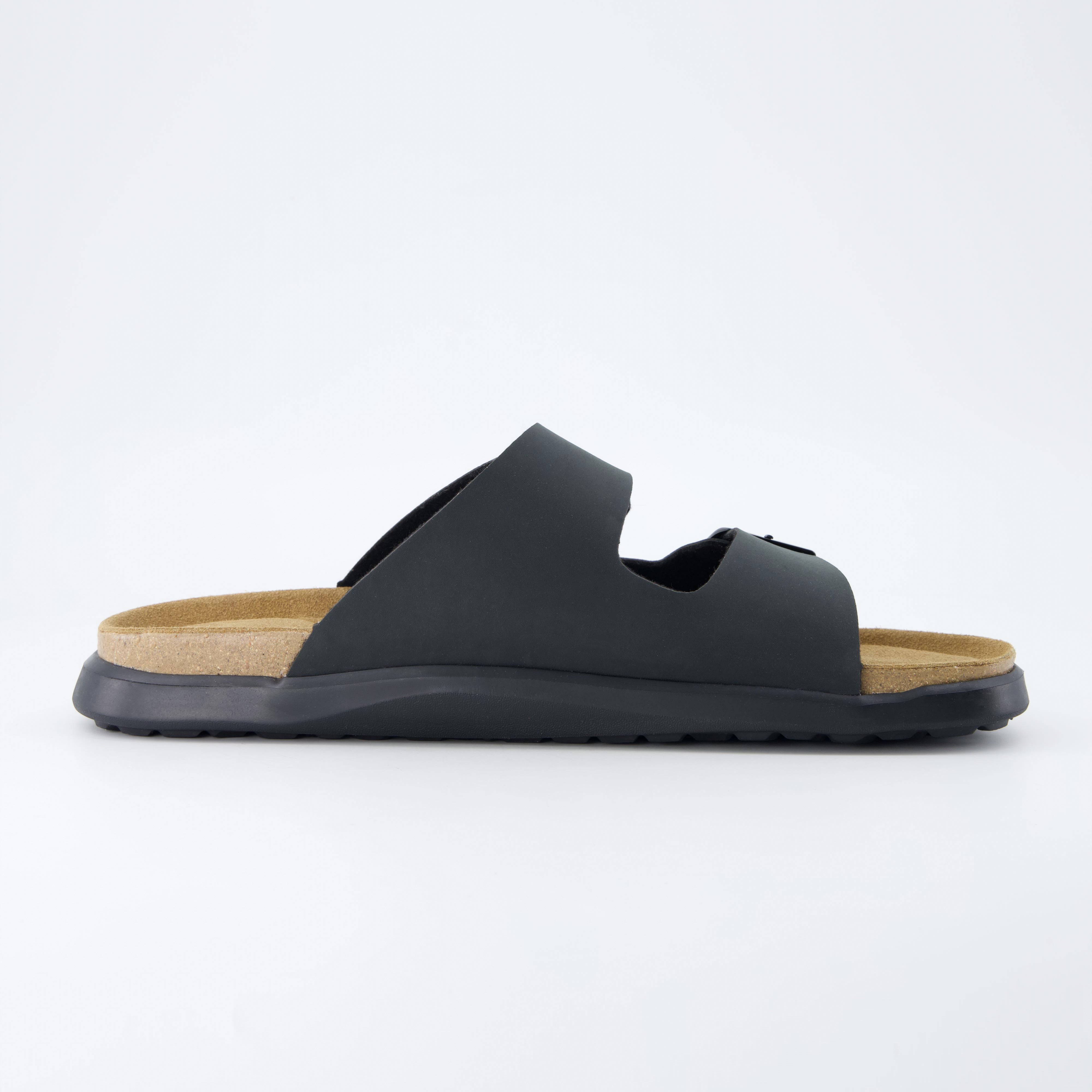 Mars Double Buckle Sandals Black Nubuck Medium