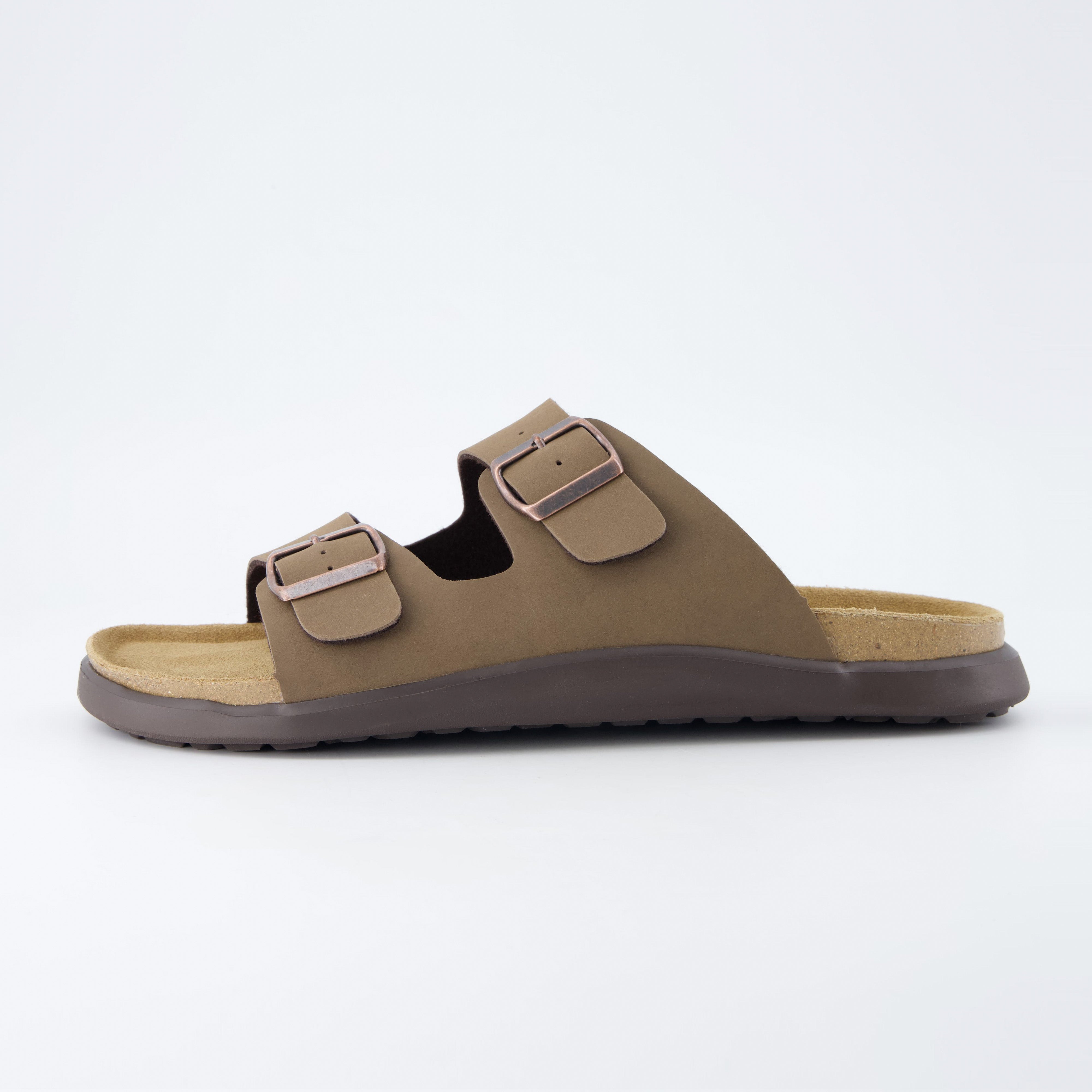 Mars Double Buckle Sandals Brown Nubuck Medium