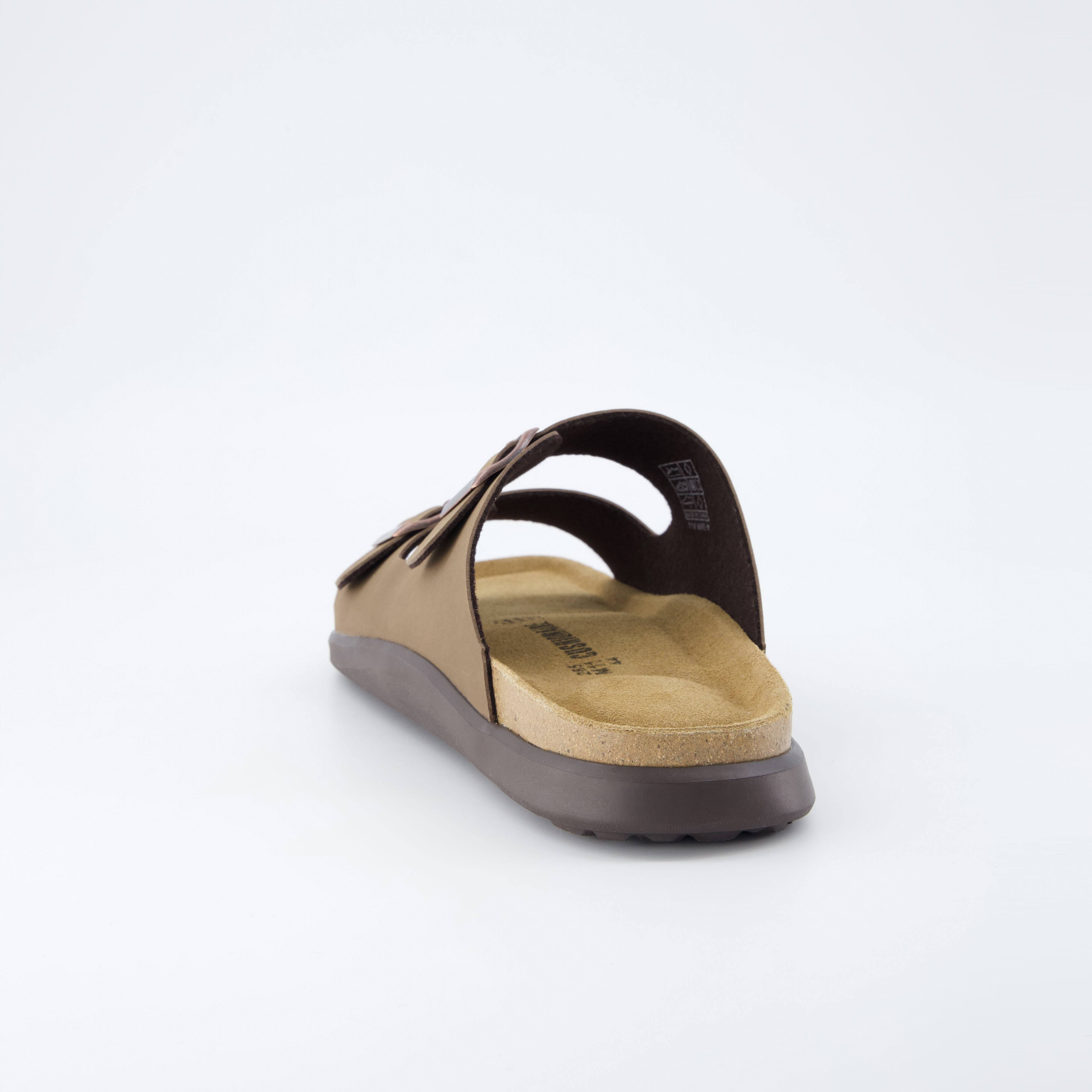 Mars Double Buckle Sandals Brown Nubuck Medium