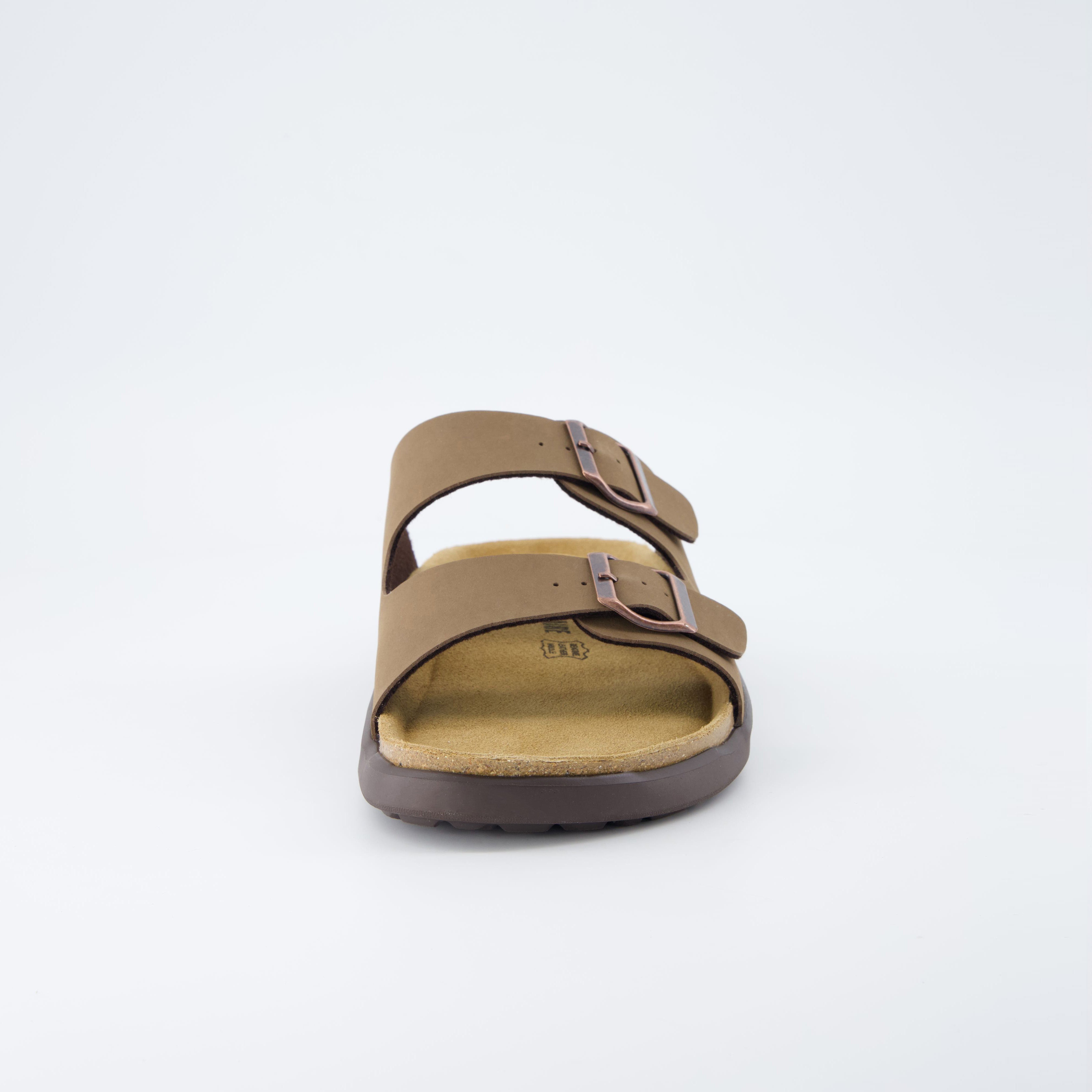 Mars Double Buckle Sandals Brown Nubuck Medium