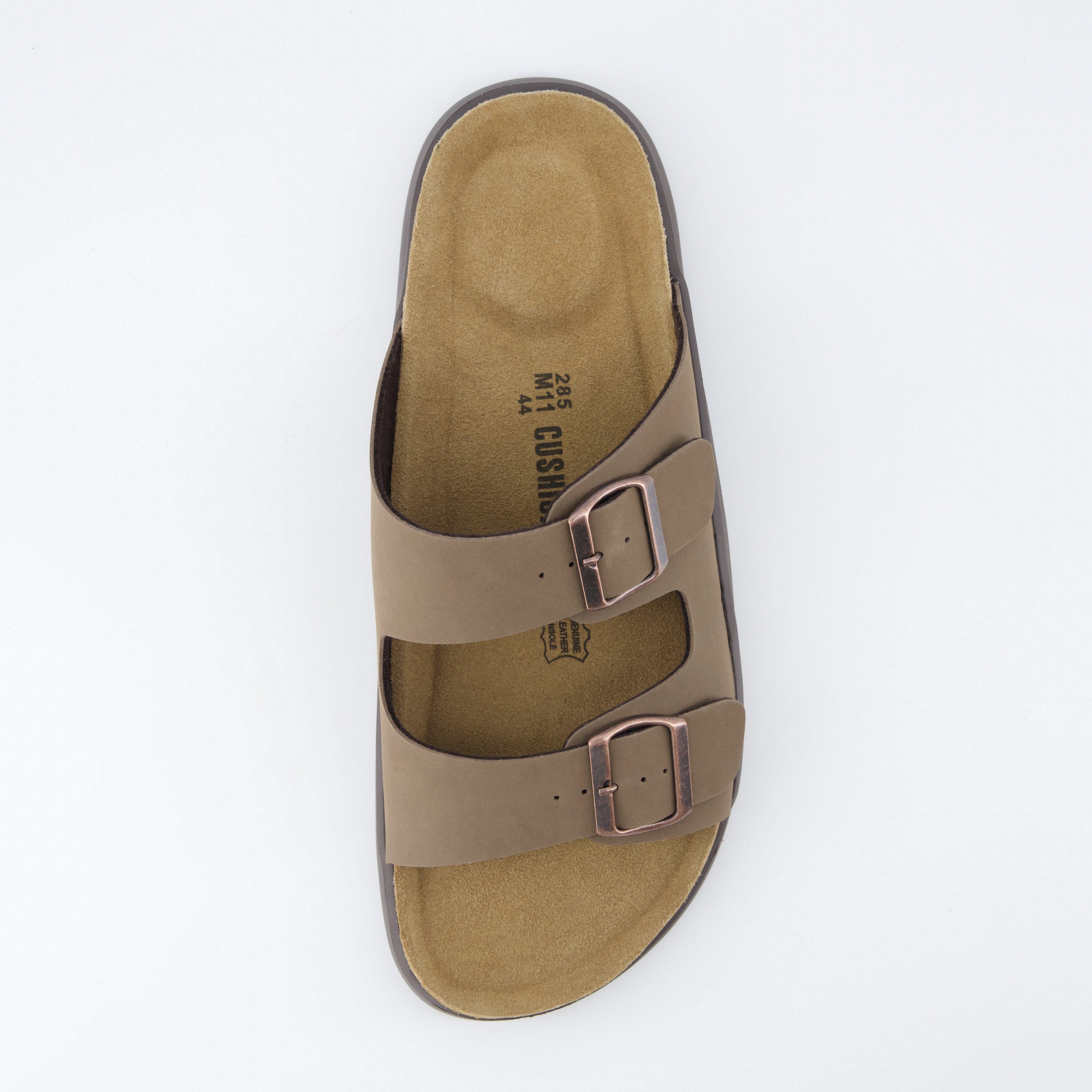 Mars Double Buckle Sandals Brown Nubuck Medium