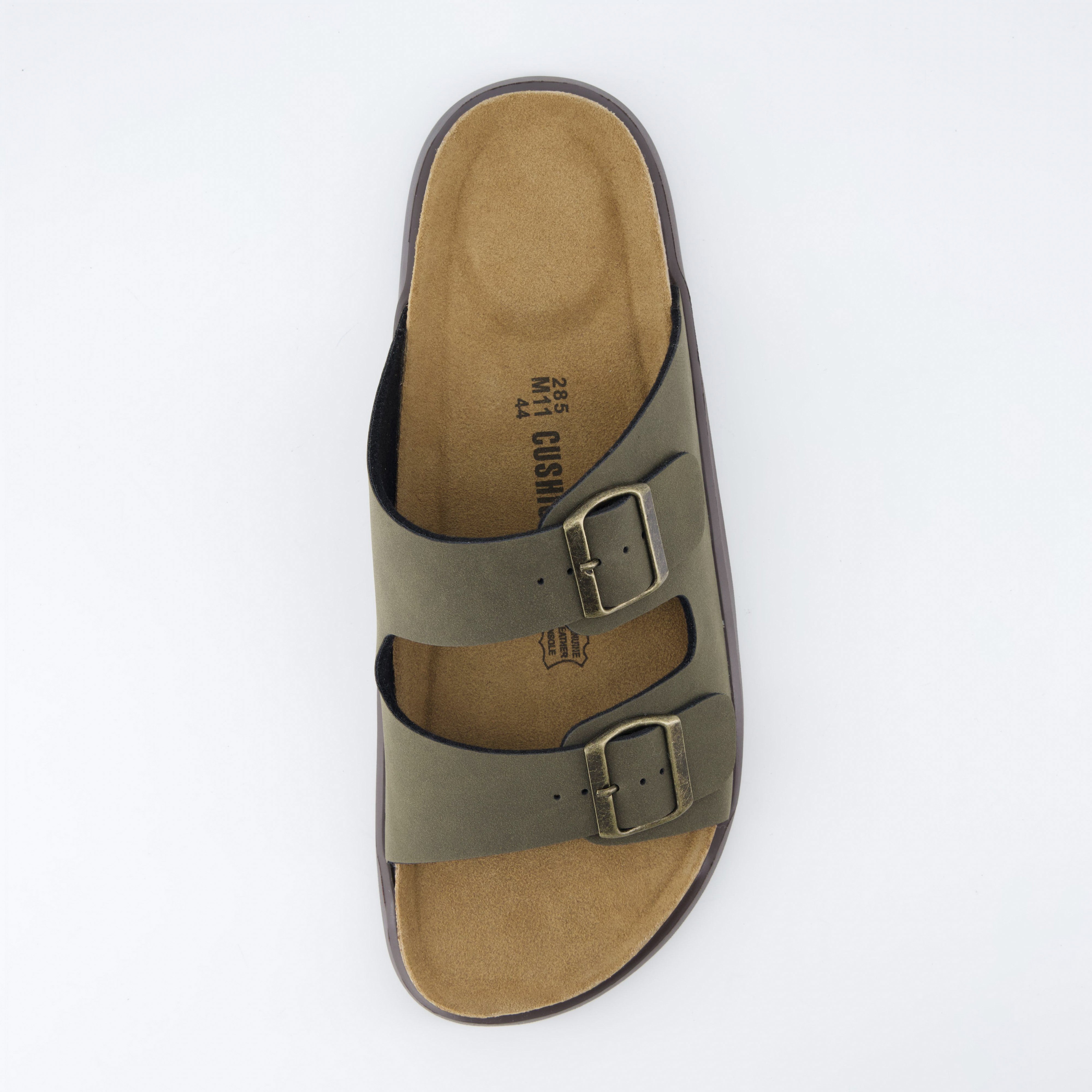 Mars Double Buckle Sandals Green Nubuck Medium