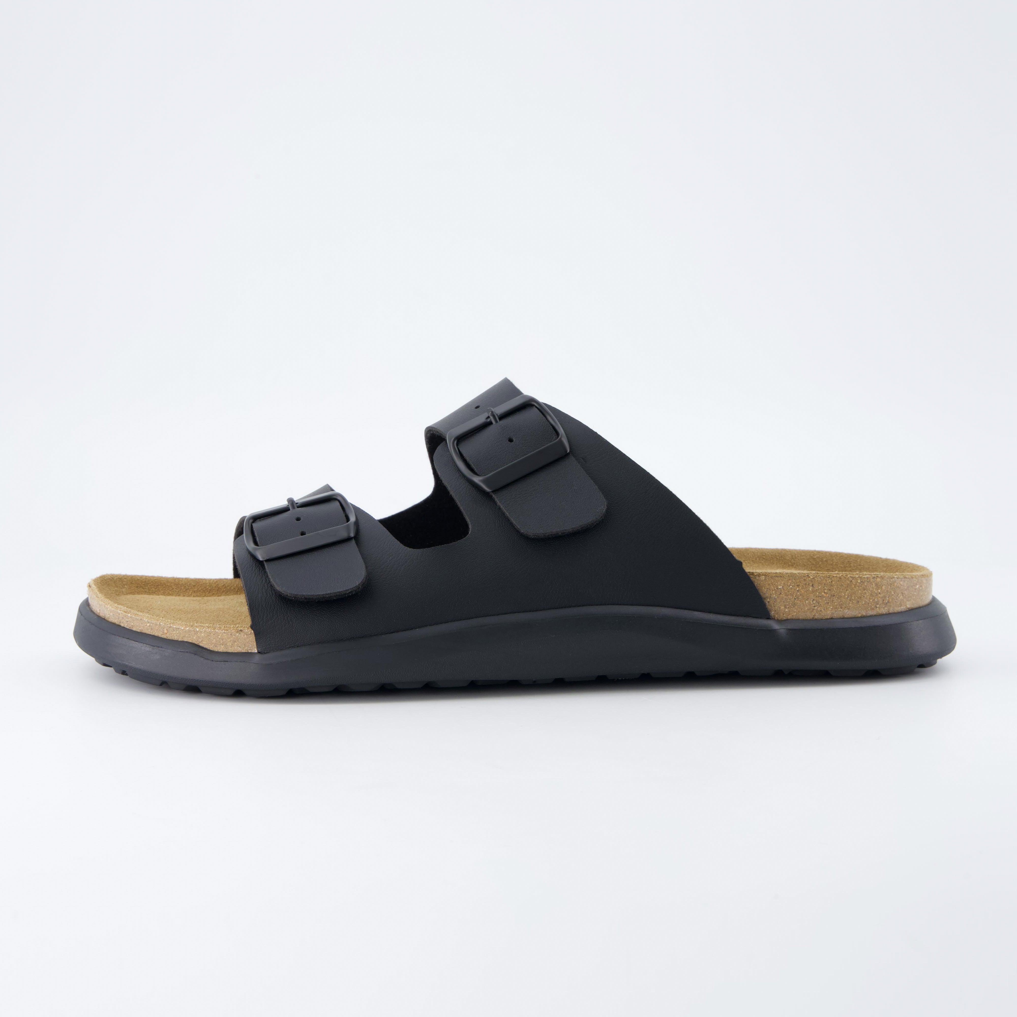Mars Double Buckle Sandals Black Nappa Medium