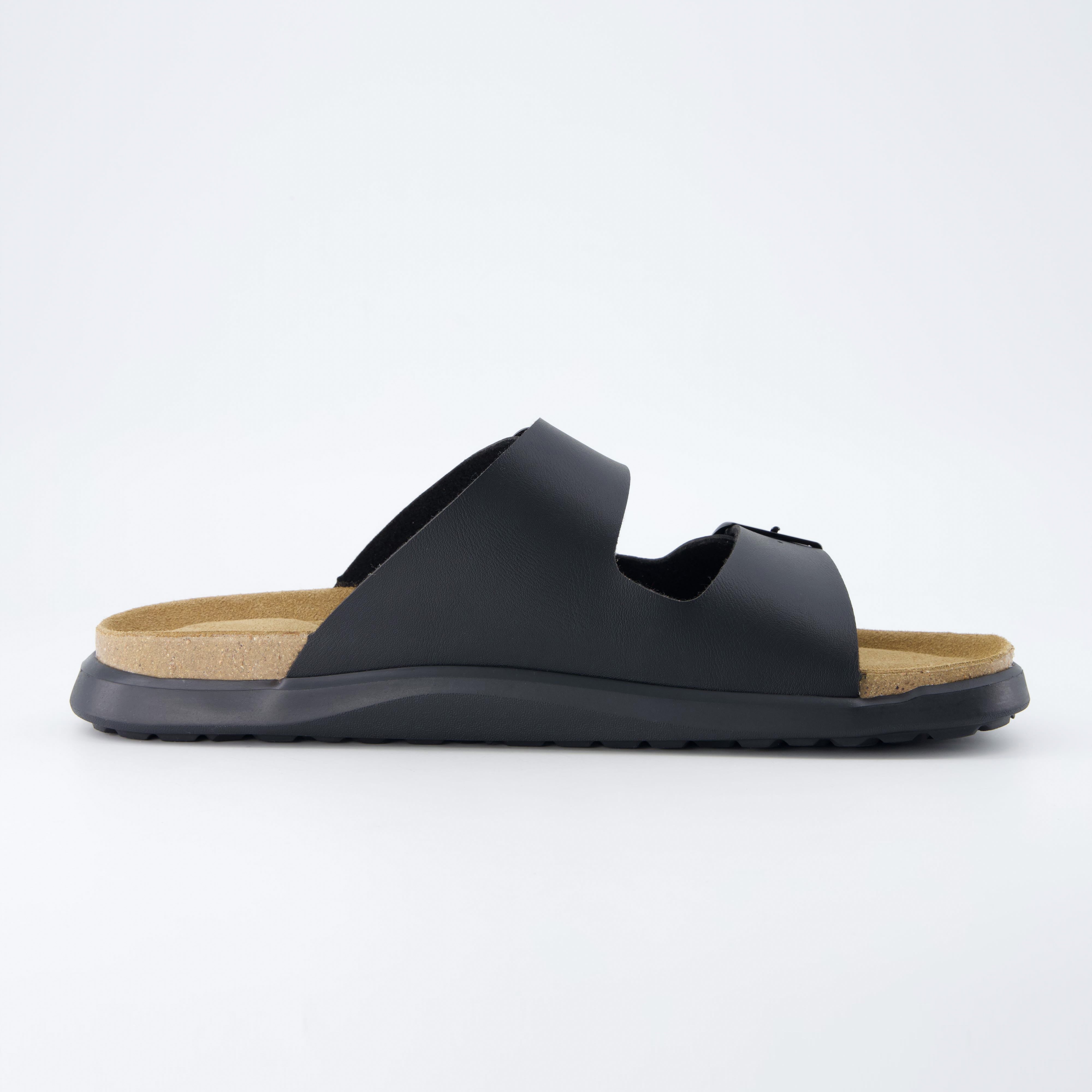 Mars Double Buckle Sandals Black Nappa Medium
