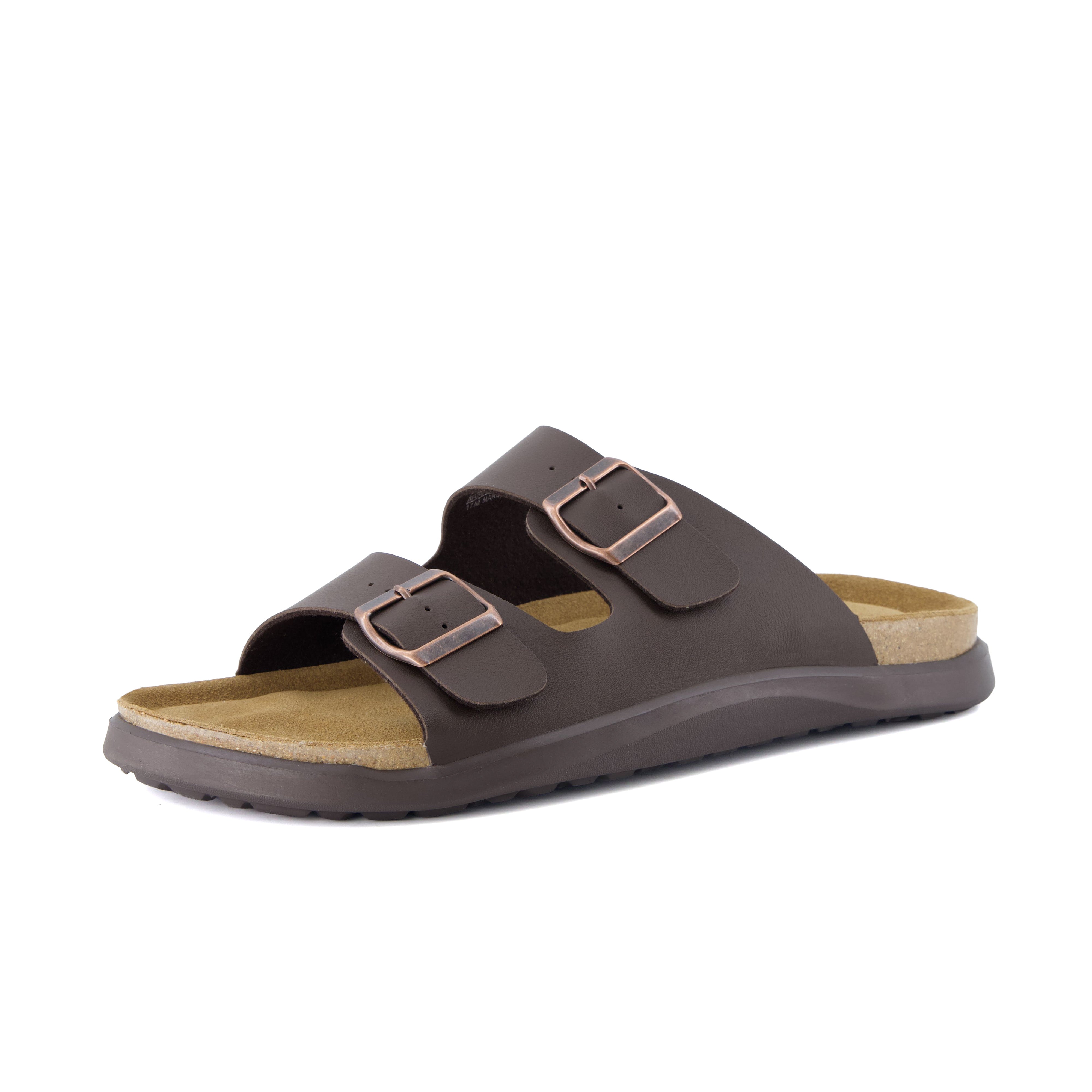 Mars Double Buckle Sandals Brown Nappa Medium