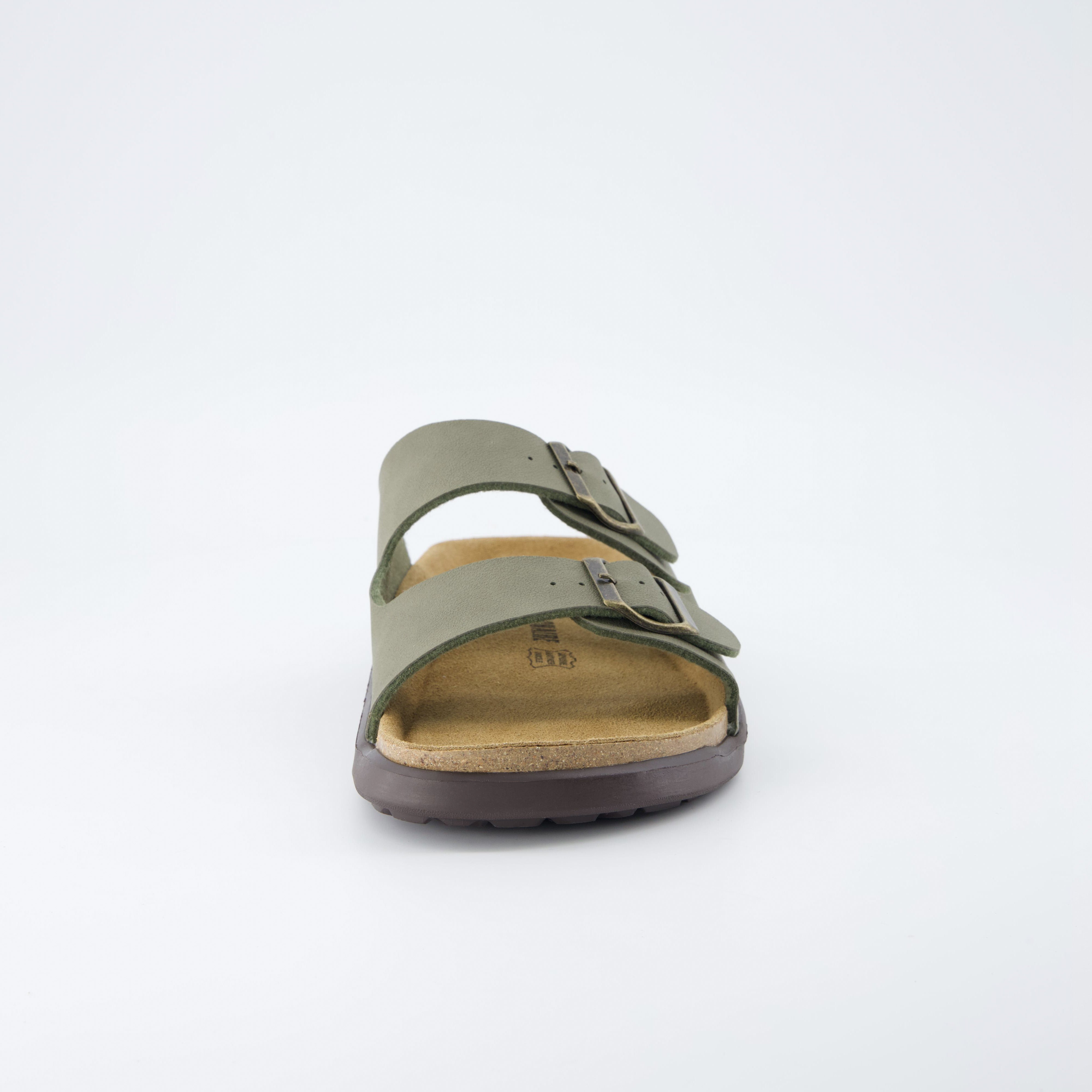 Mars Double Buckle Sandals Green Texture Medium