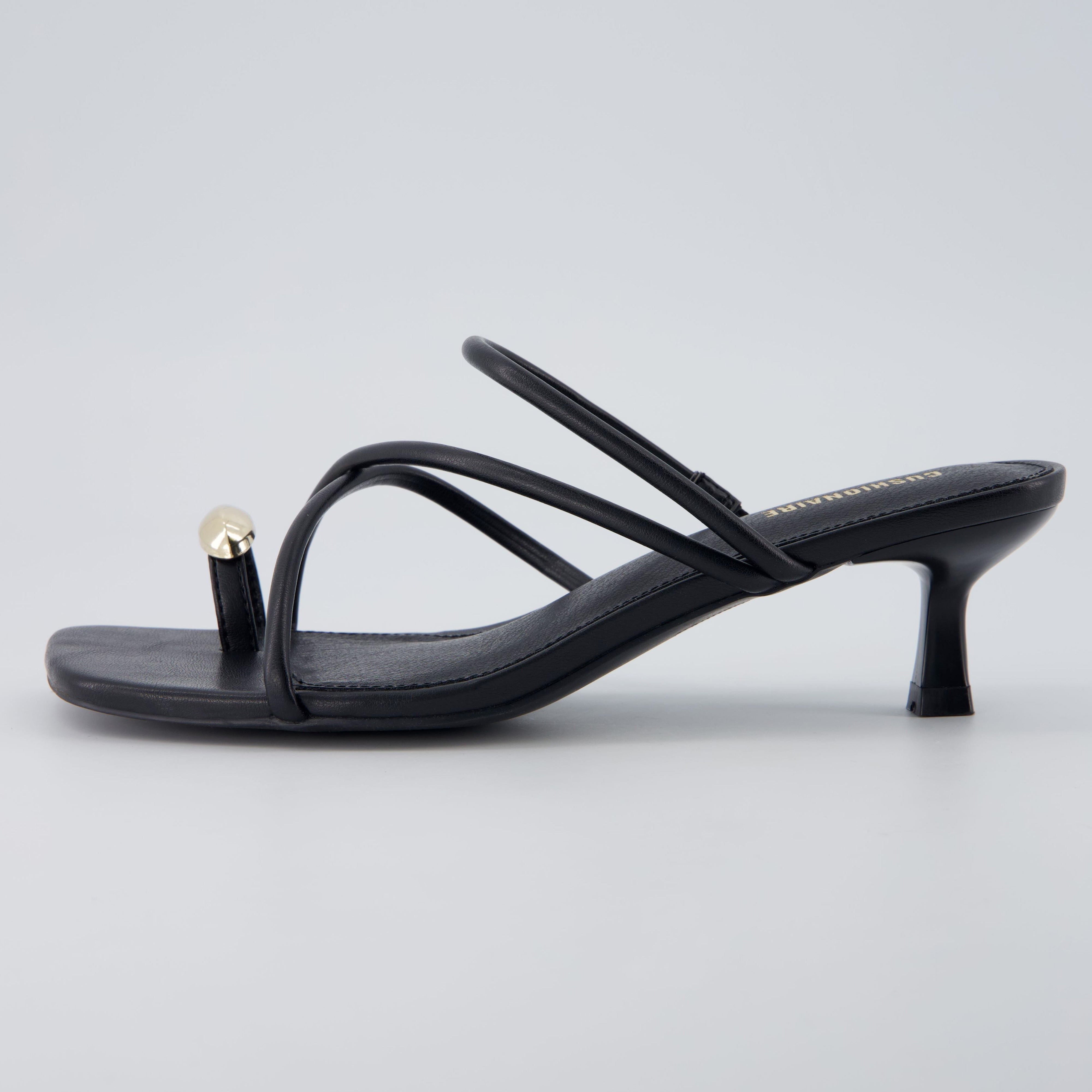 Maui Kitten Heel Sandals Black
