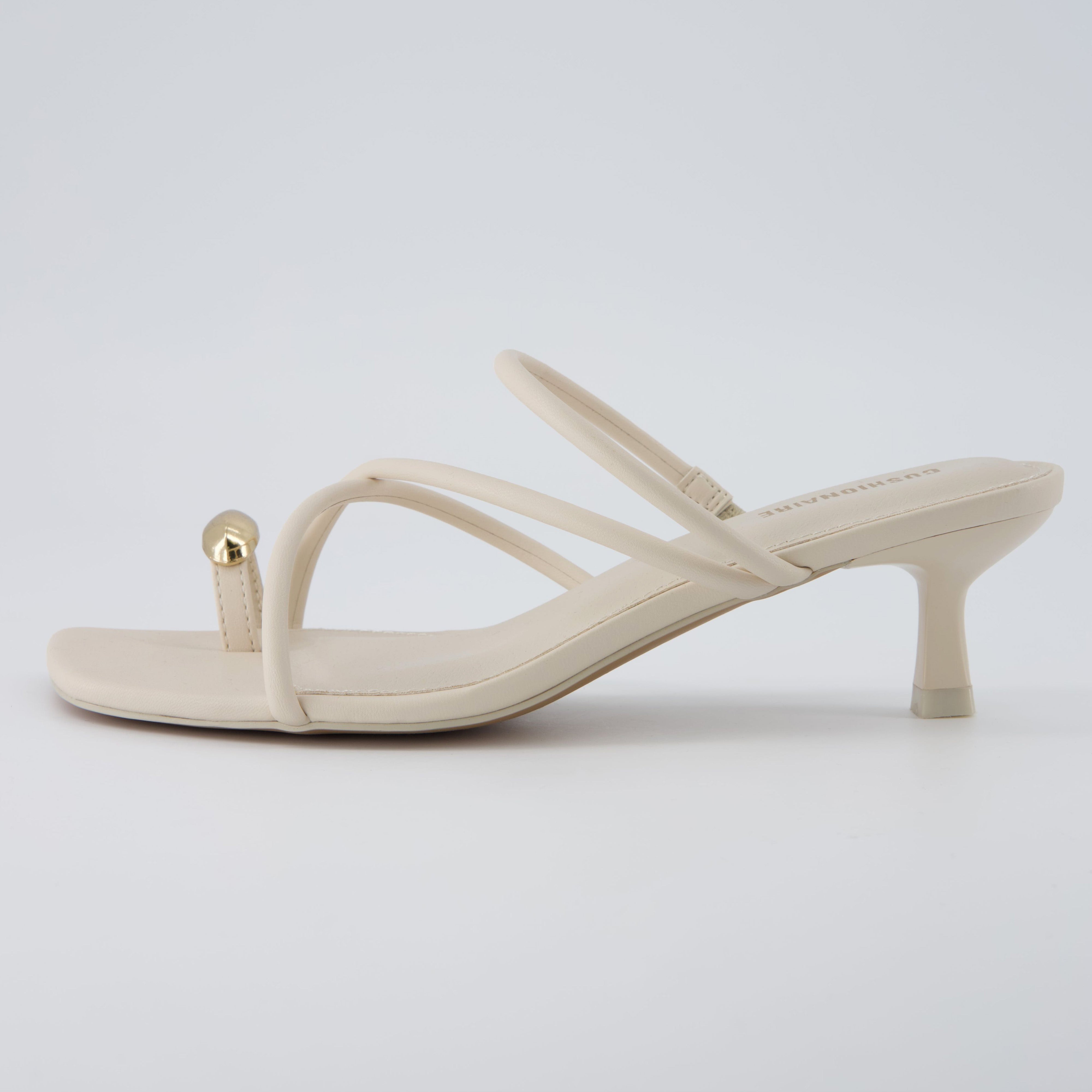 Maui Kitten Heel Sandals Cream