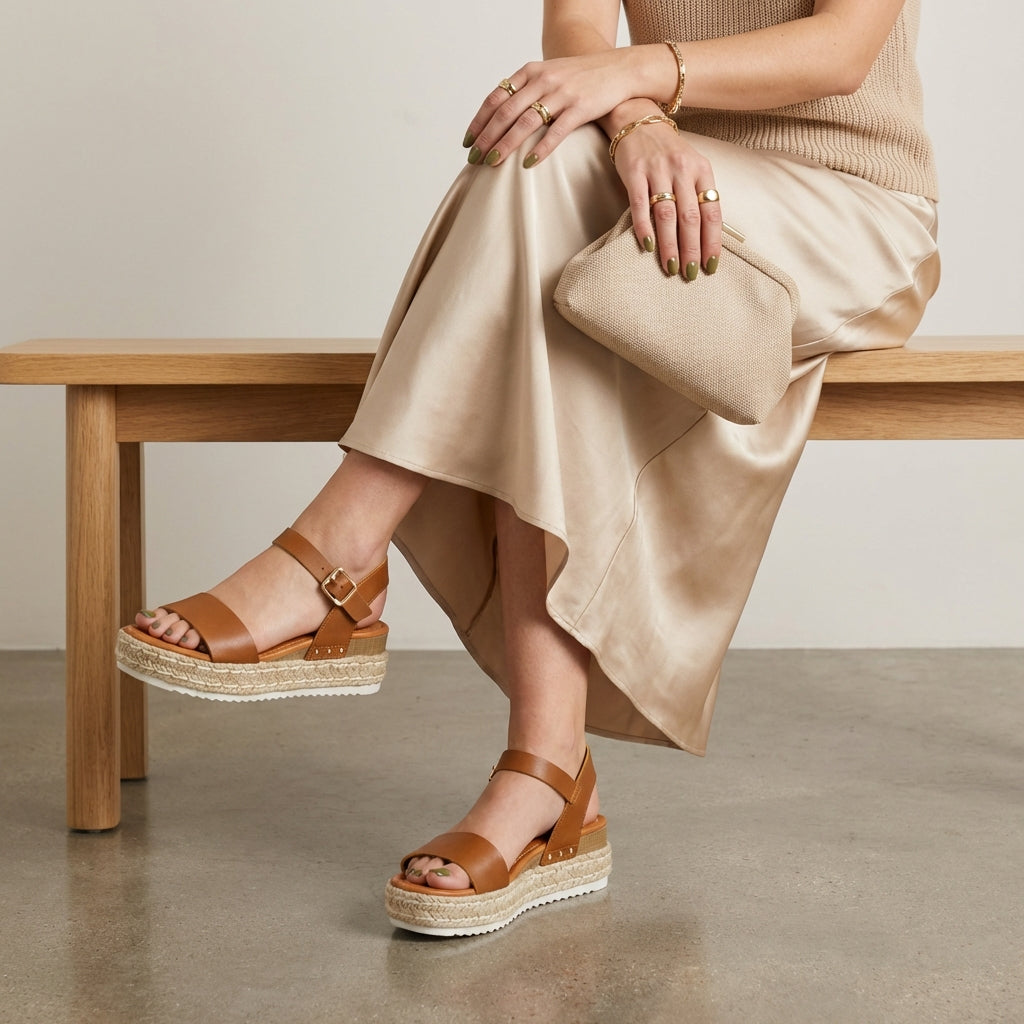 Melissa Espadrille Platform Sandals Tan Medium