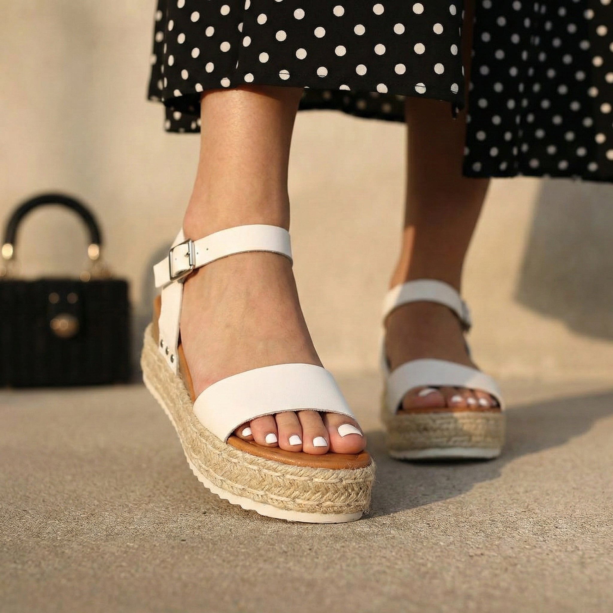 Melissa Espadrille Platform Sandals White Medium