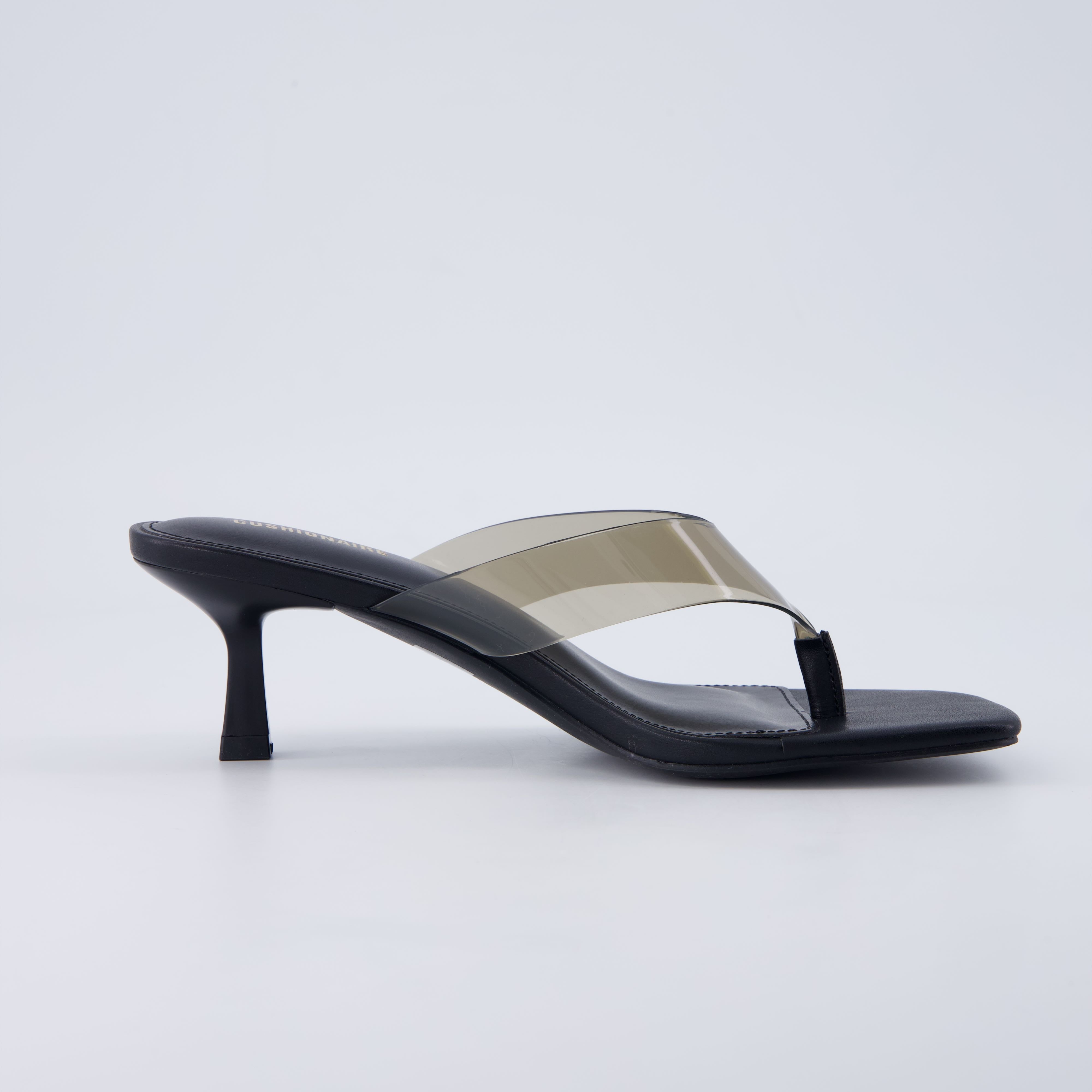 Mezzo Clear Strap Kitten Heels Black