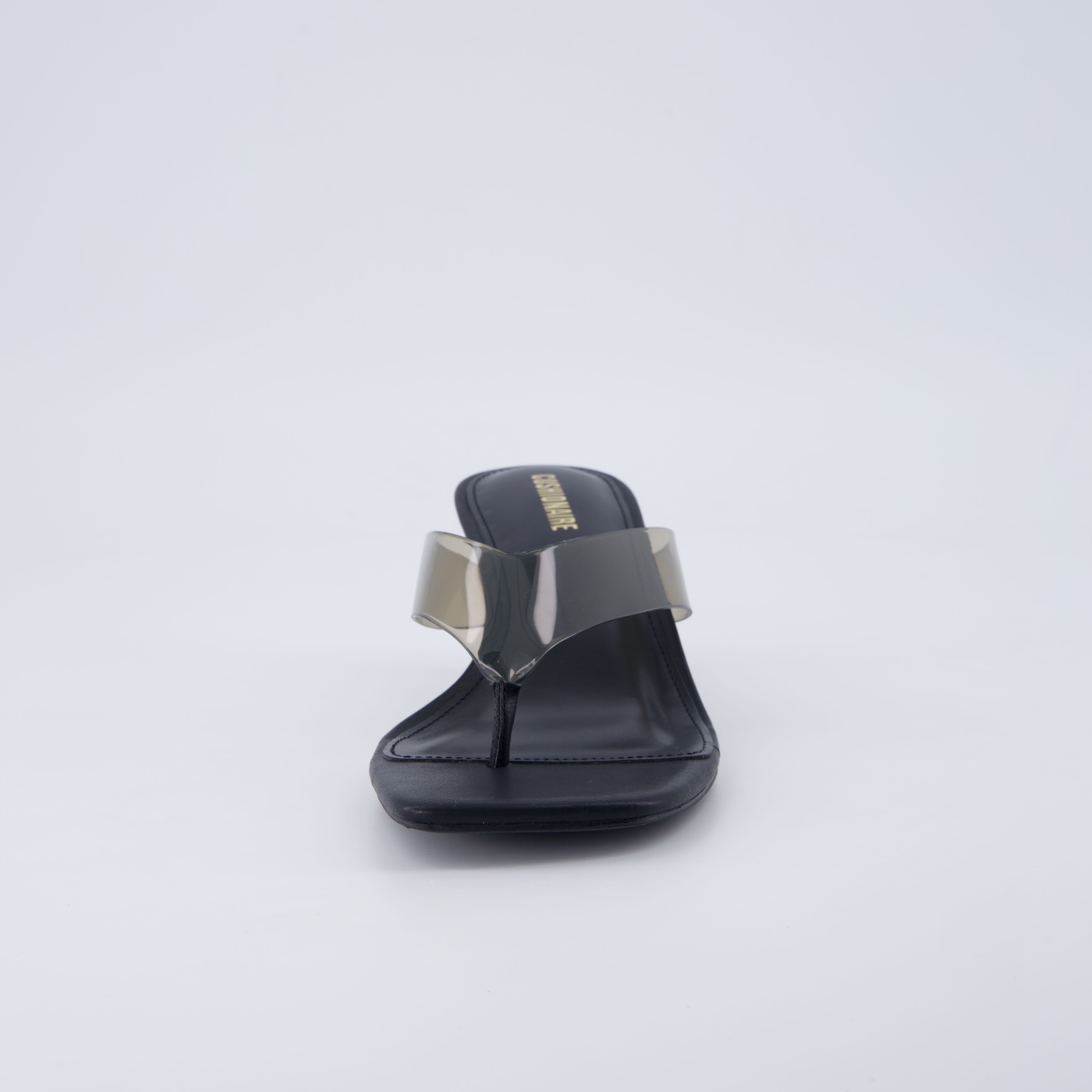 Mezzo Clear Strap Kitten Heels Black