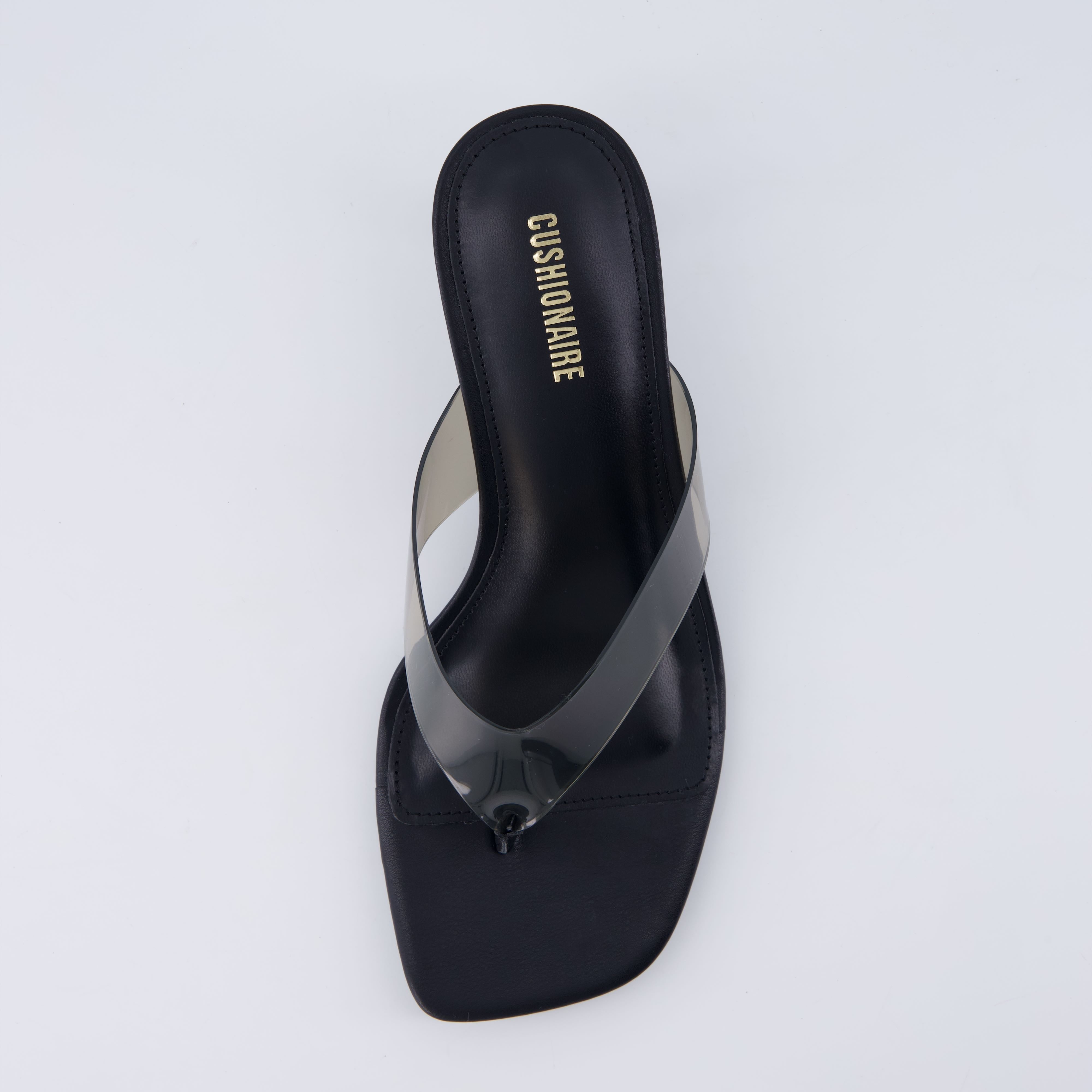 Mezzo Clear Strap Kitten Heels Black
