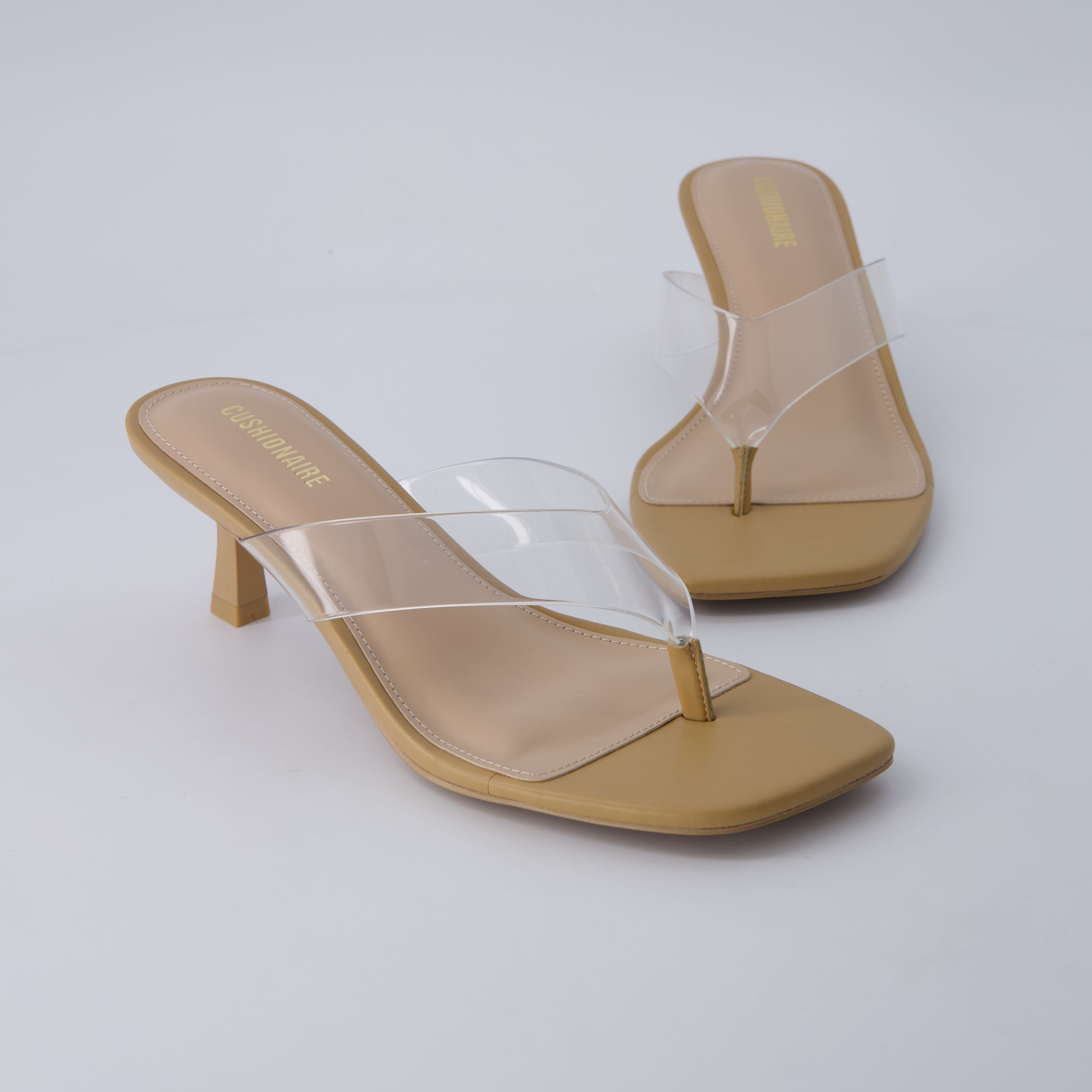 Mezzo Clear Strap Kitten Heels Clear